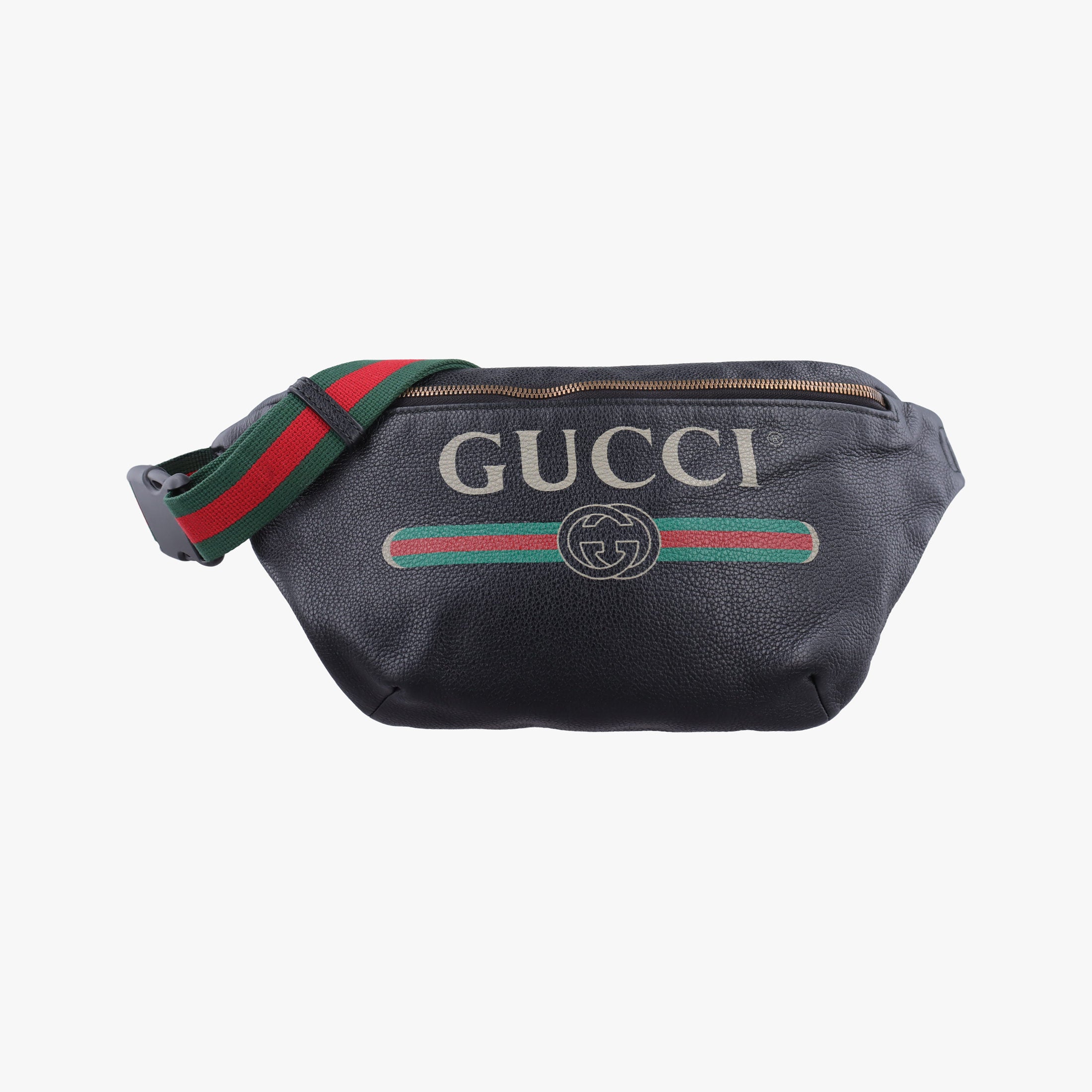 Secondhand Gucci Print Black Leather 530412 bum bag/waist bag | stylenewstar