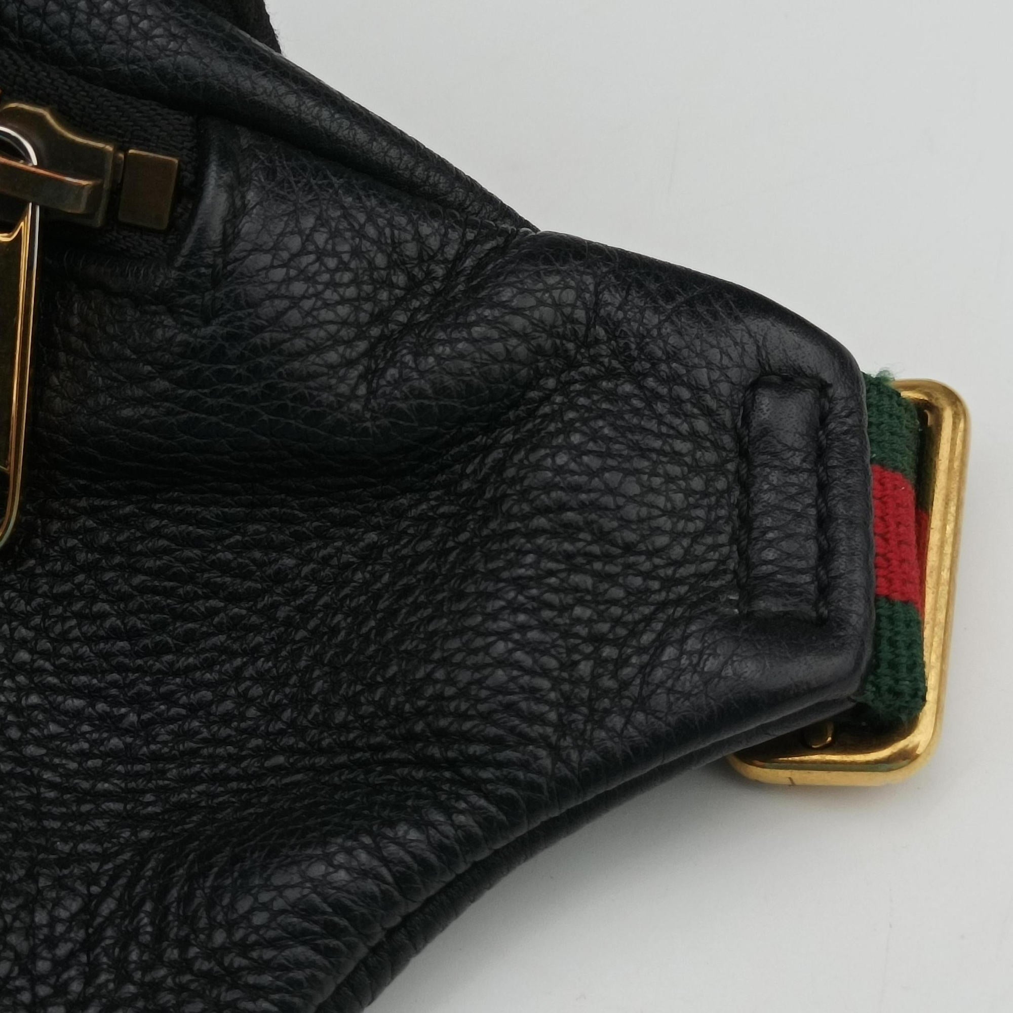 Secondhand Gucci Print Black Leather 530412 bum bag/waist bag | stylenewstar