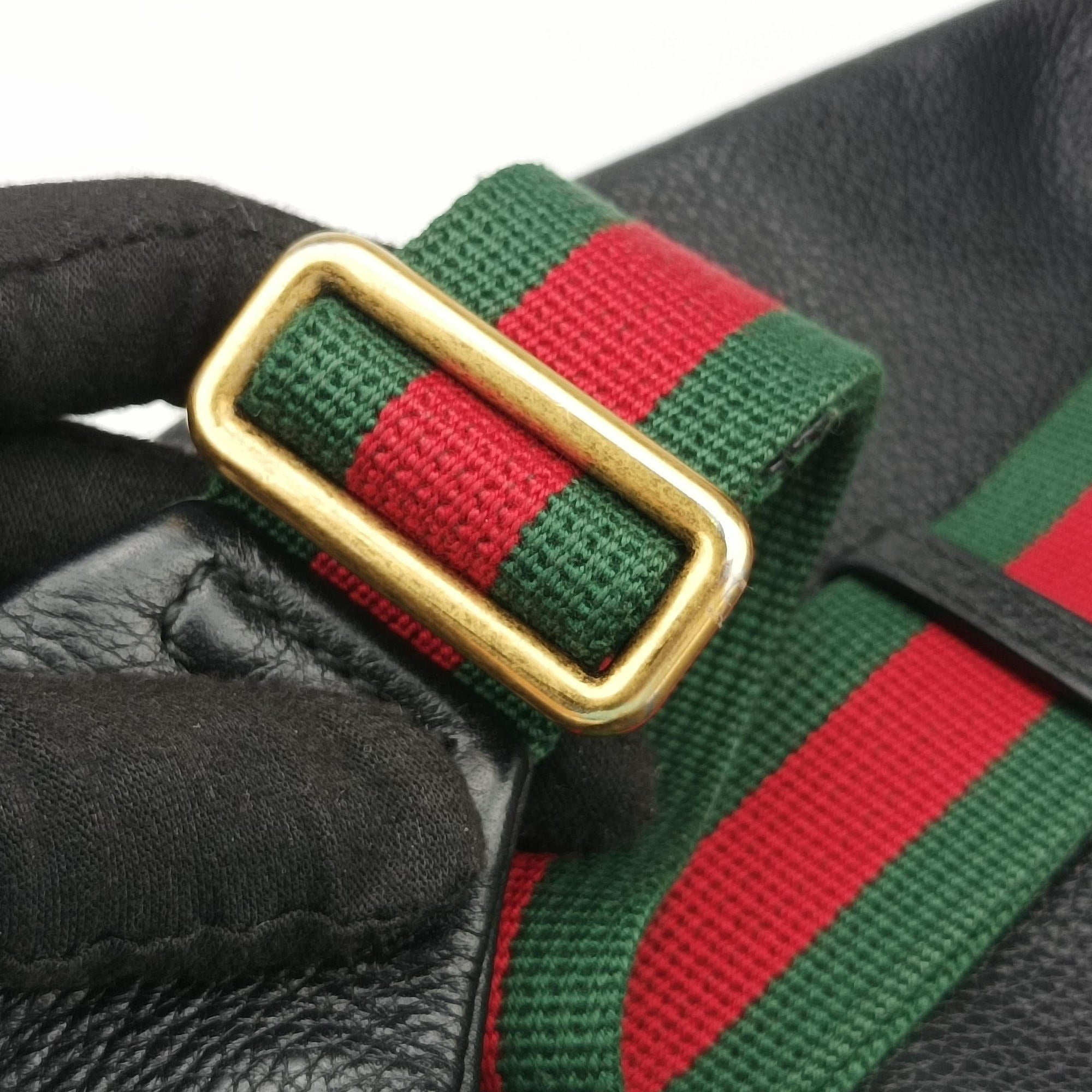 Secondhand Gucci Print Black Leather 530412 bum bag/waist bag | stylenewstar