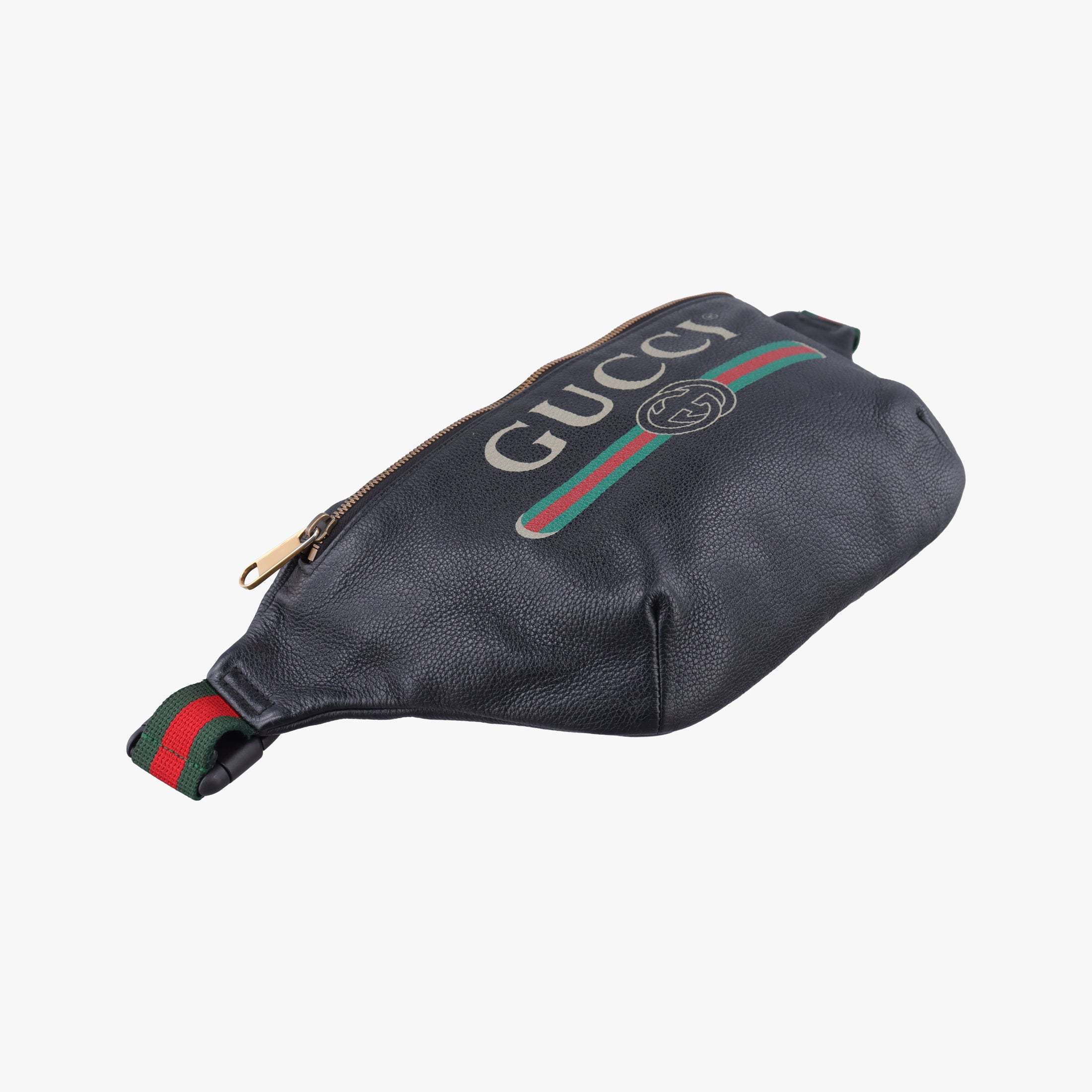 Secondhand Gucci Print Black Leather 530412 bum bag/waist bag | stylenewstar