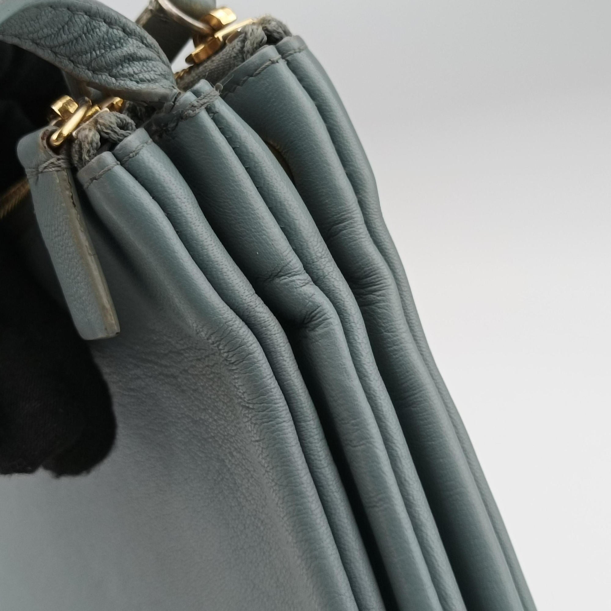Secondhand Celine TRIO Blue Leather  shoulderbag | stylenewstar