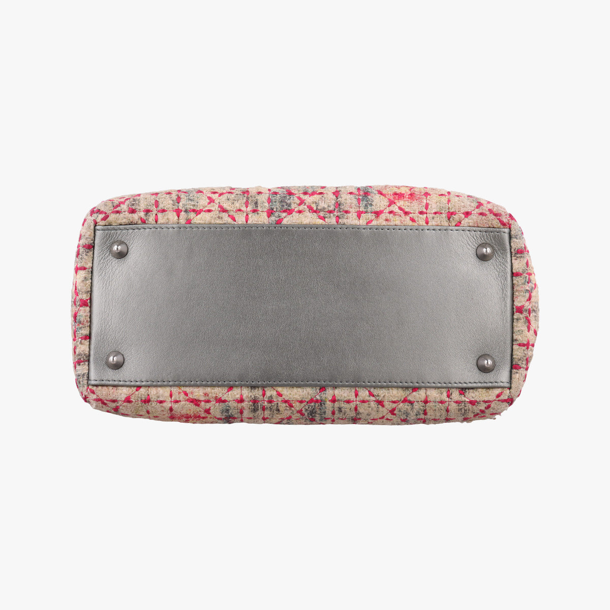 Pre-owned Christian Dior Lady Dior Multicolor Tweed Wool × Metallic Leather  shoulderbag | stylenewstar