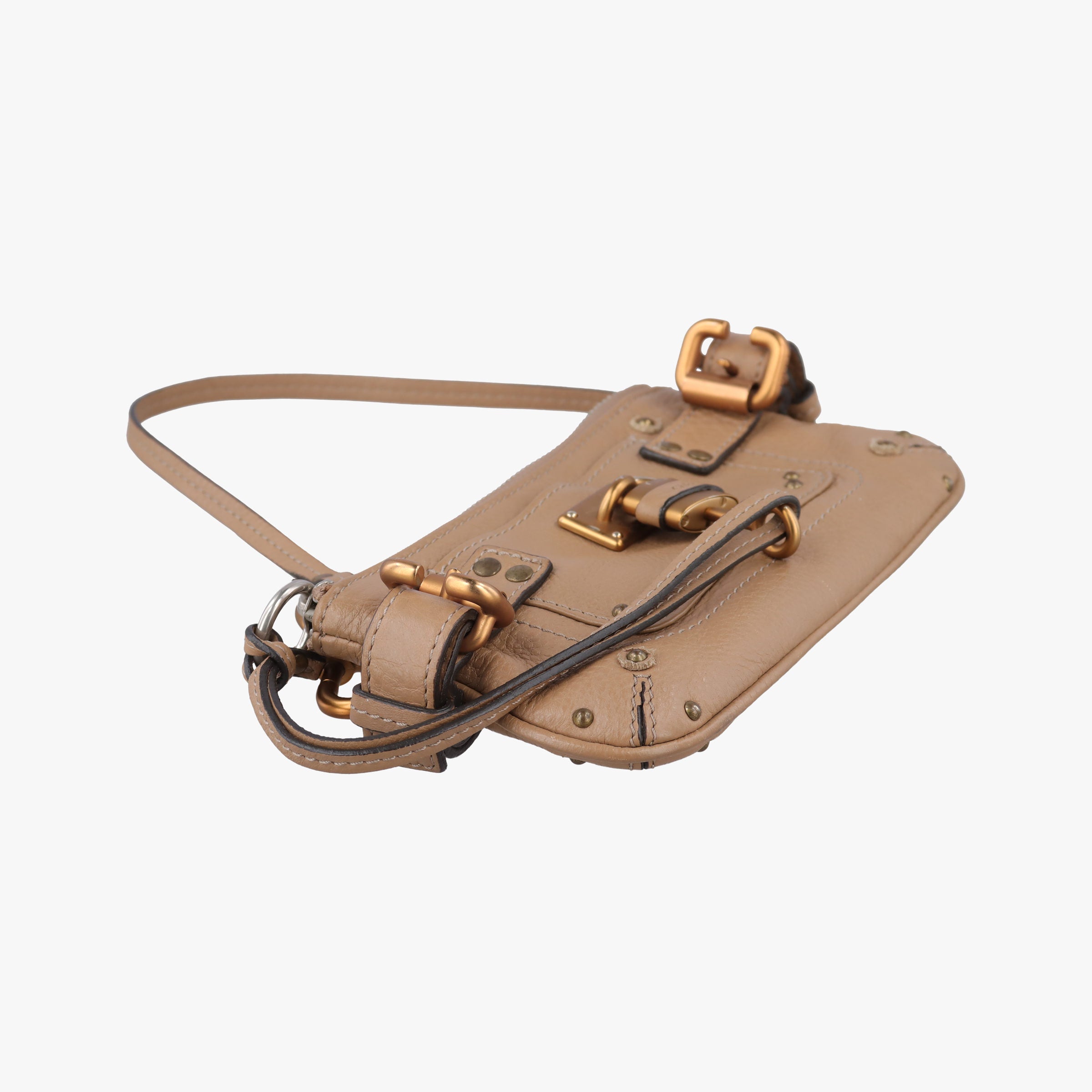 Pre-owned Chloe Paddington Pochette Vintage Camel Leather  shoulderbag | stylenewstar