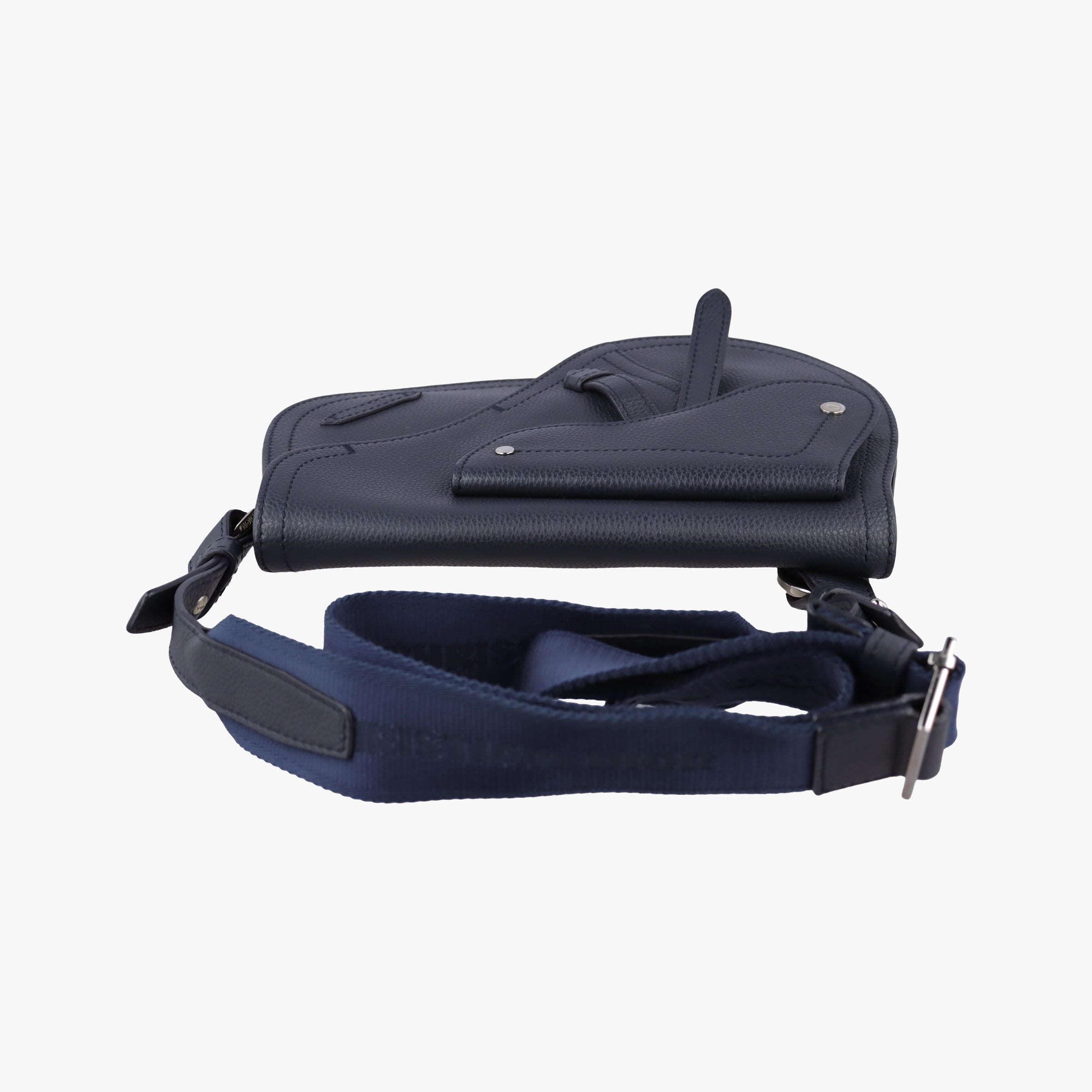 Pre-owned Christian Dior Saddle Navy leather  shoulderbag | stylenewstar