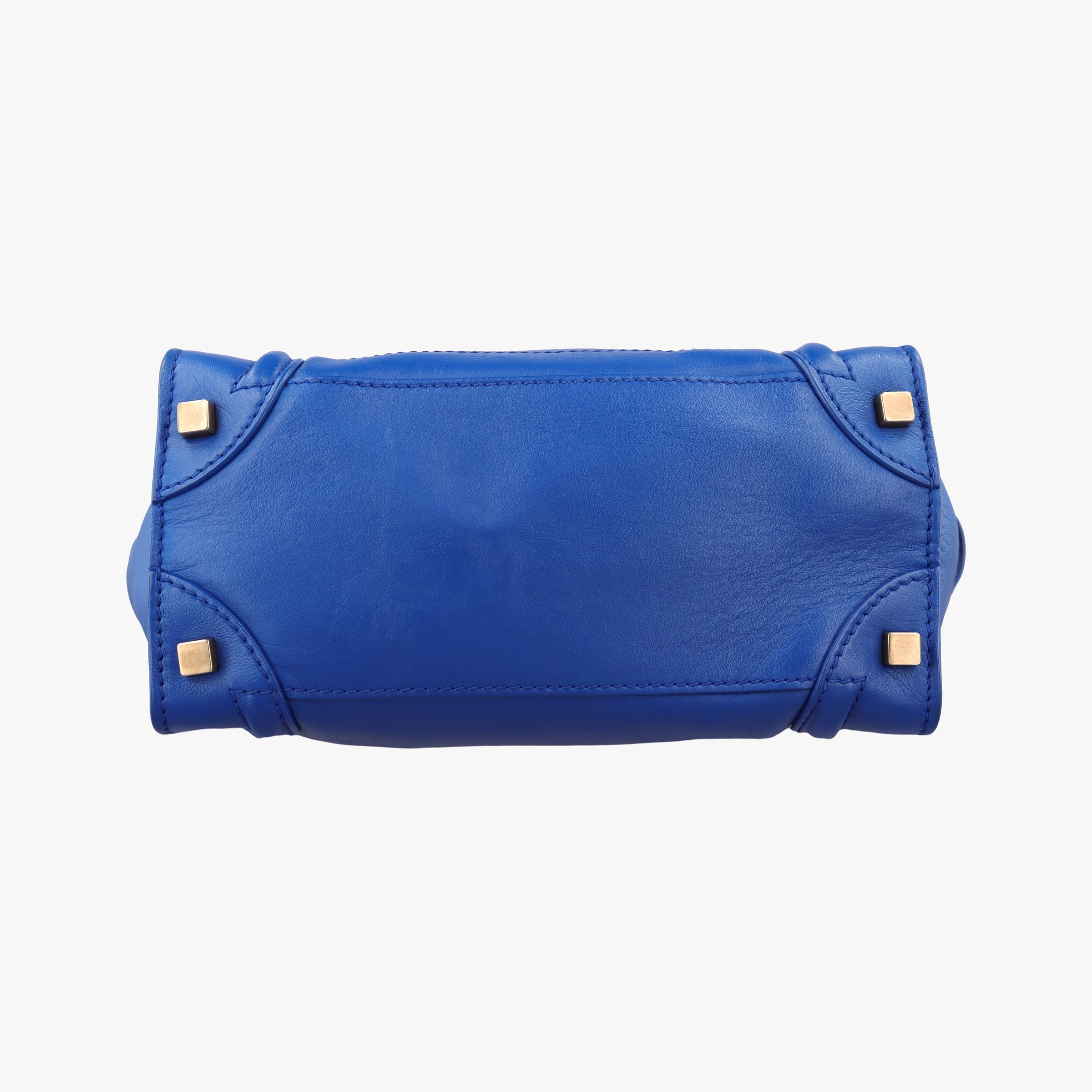 Pre-owned Celine Luggage Mini Shopper Blue Leather  handbag | stylenewstar
