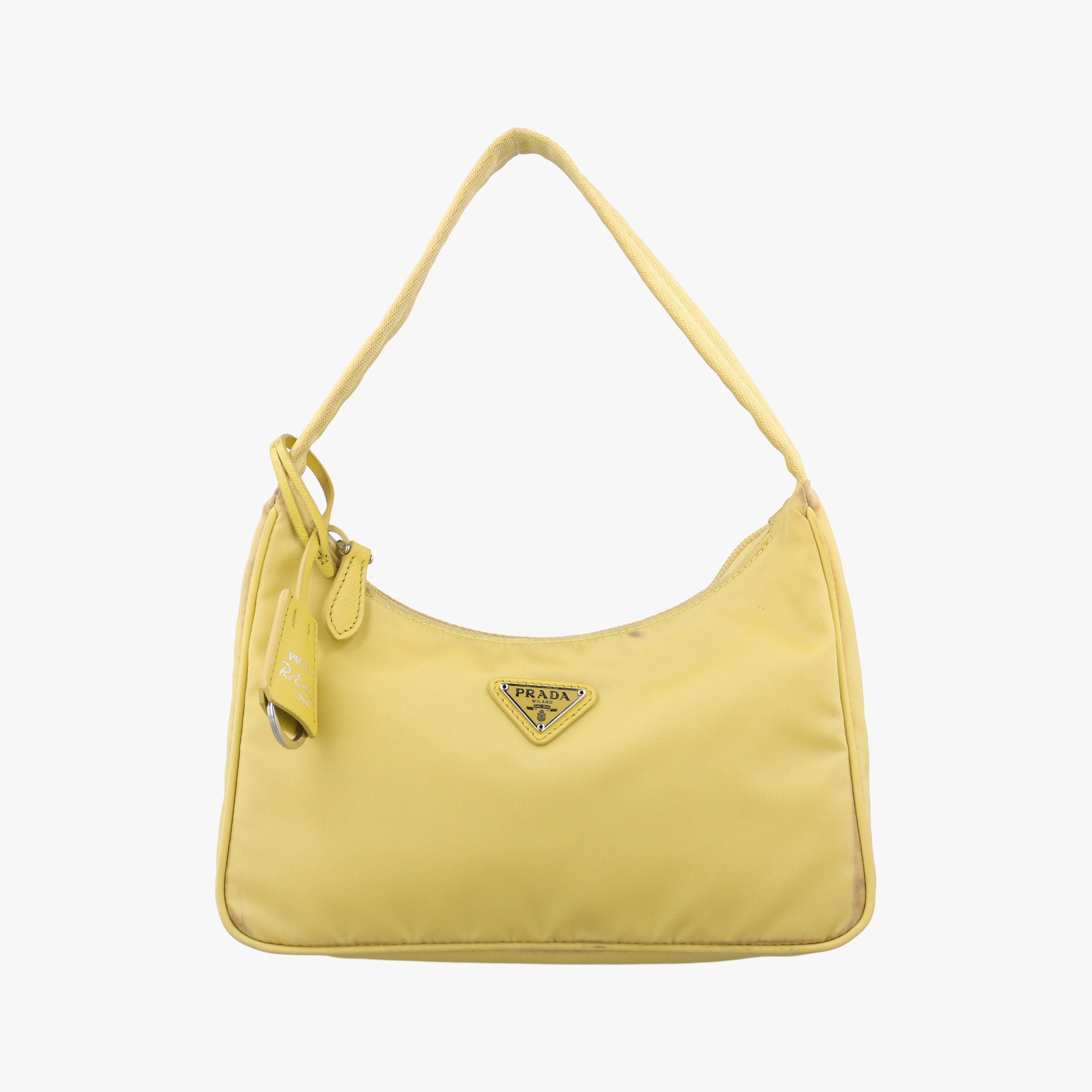 Pre-owned Prada Re-Edition2000 Yellow nylon 1NE515 handbag | stylenewstar