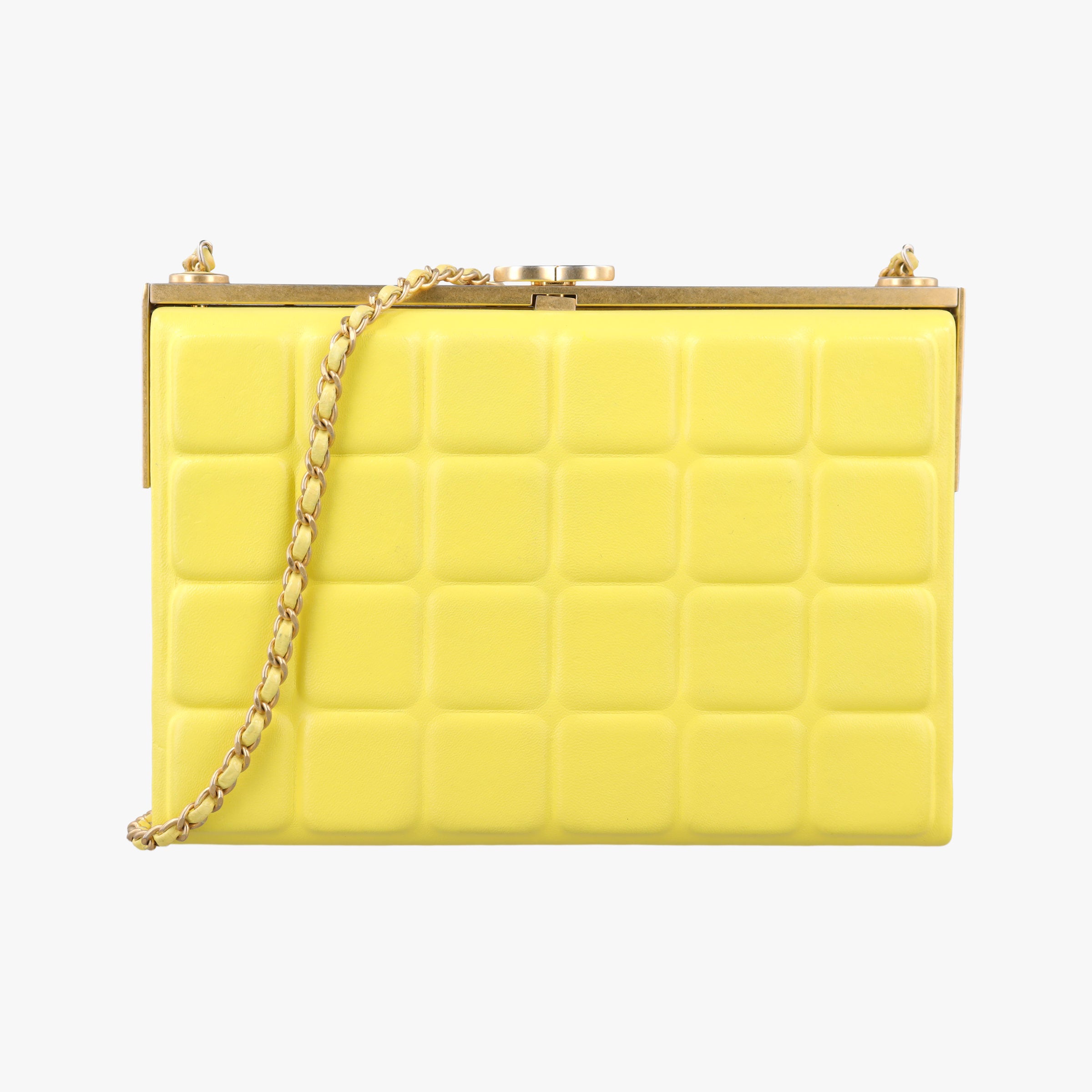 Pre-owned Chanel Chocolate Bar Yellow lambskin A94482 shoulderbag | stylenewstar