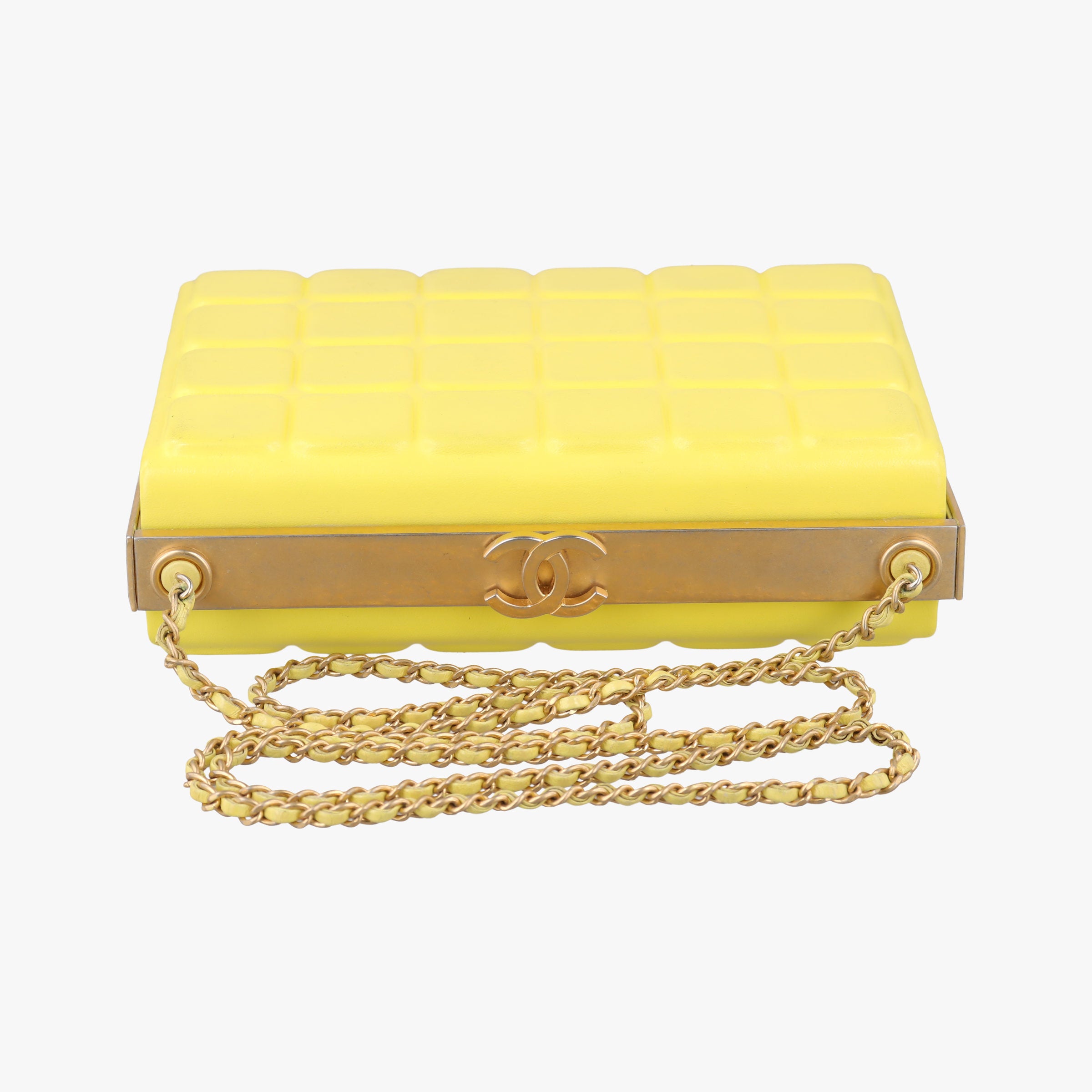 Pre-owned Chanel Chocolate Bar Yellow lambskin A94482 shoulderbag | stylenewstar