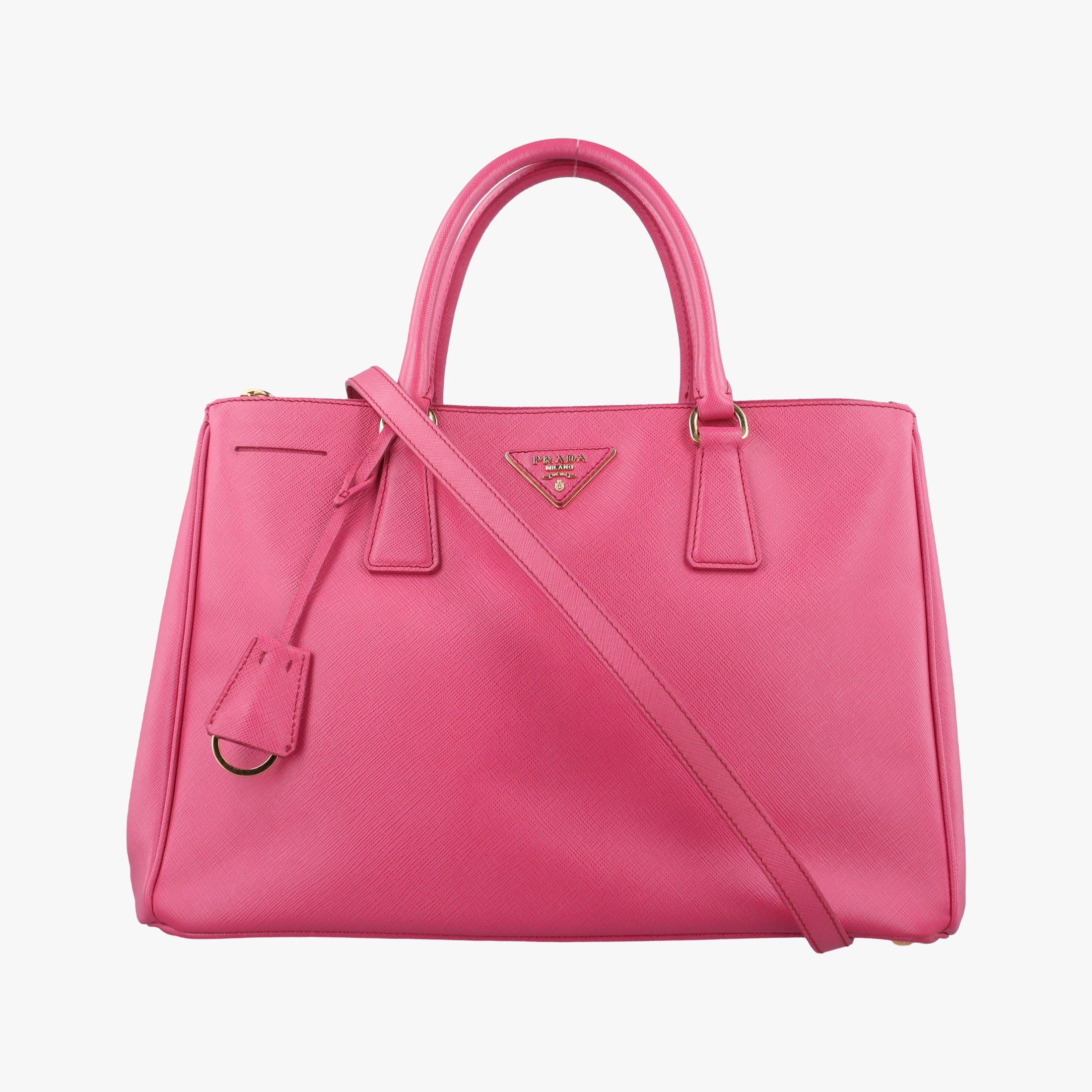 Pre-owned Prada Galleria Pink SAFFIANO Leather BN1786 shoulderbag | stylenewstar