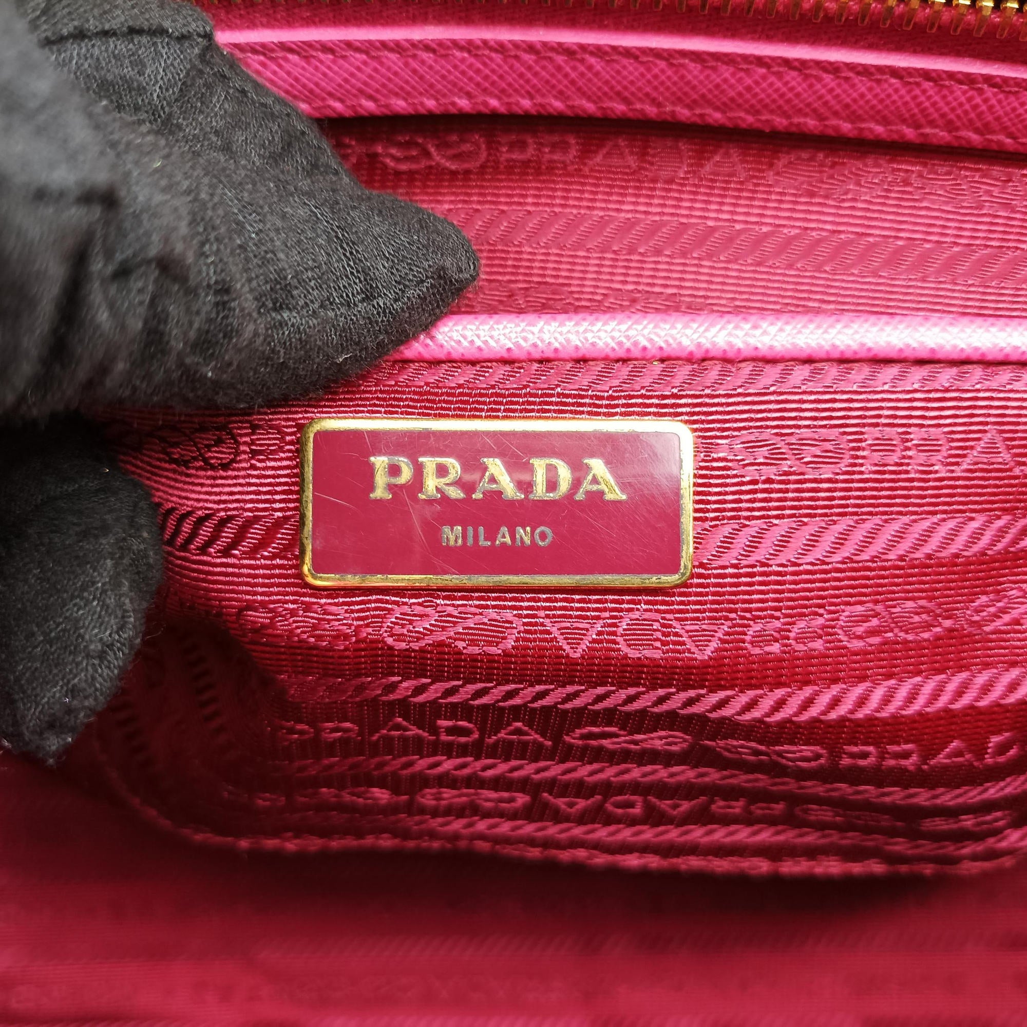 Pre-owned Prada Galleria Pink SAFFIANO Leather BN1786 shoulderbag | stylenewstar