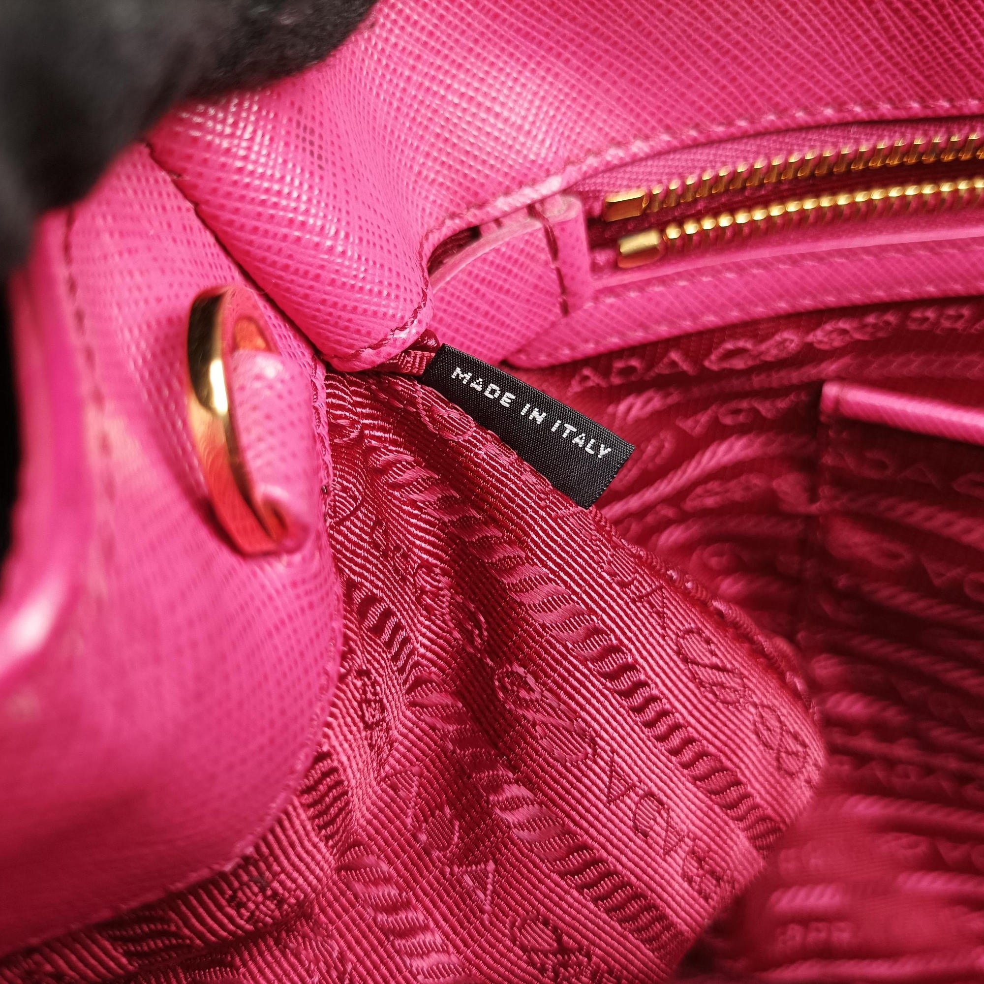 Pre-owned Prada Galleria Pink SAFFIANO Leather BN1786 shoulderbag | stylenewstar