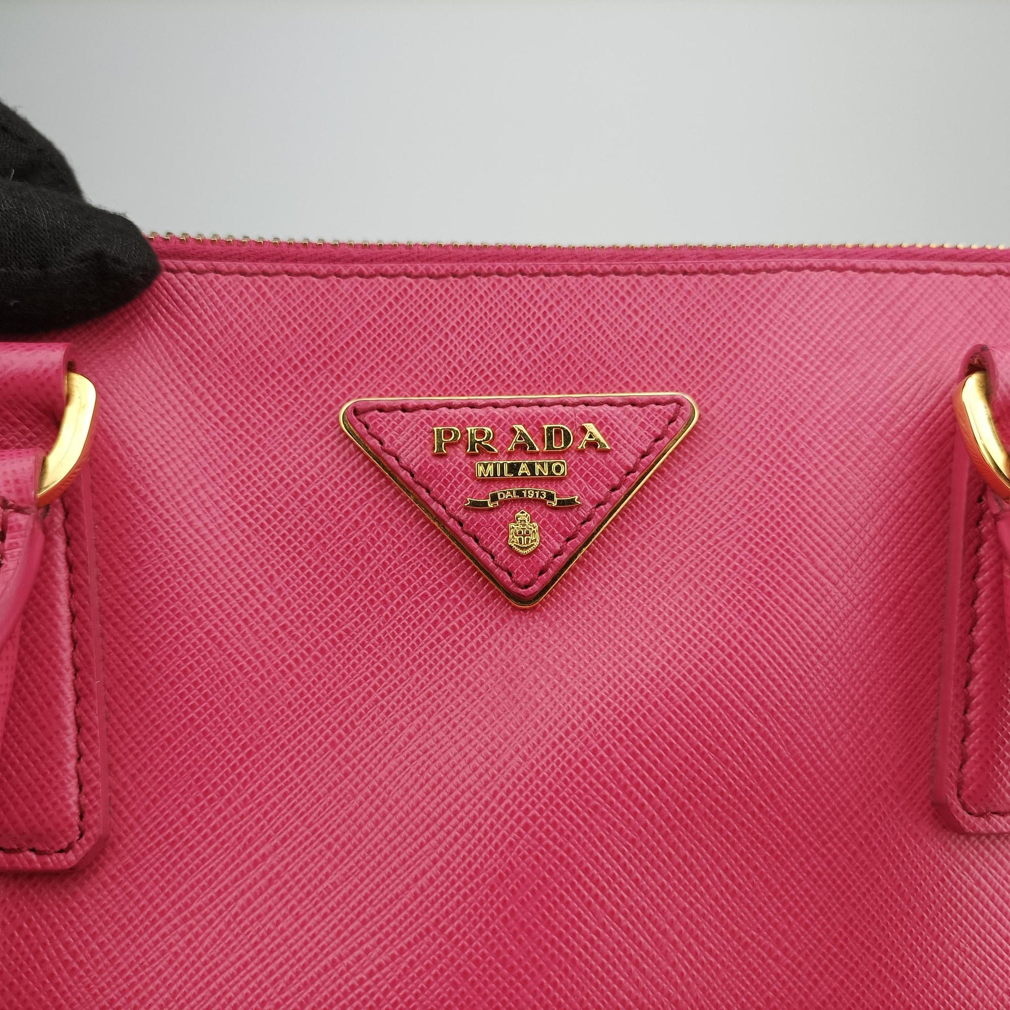 Pre-owned Prada Galleria Pink SAFFIANO Leather BN1786 shoulderbag | stylenewstar