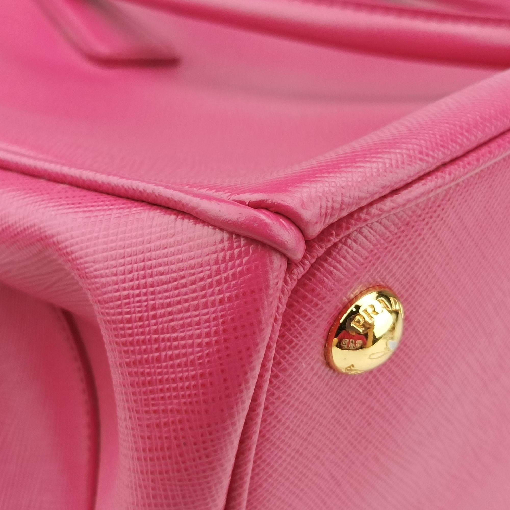 Pre-owned Prada Galleria Pink SAFFIANO Leather BN1786 shoulderbag | stylenewstar