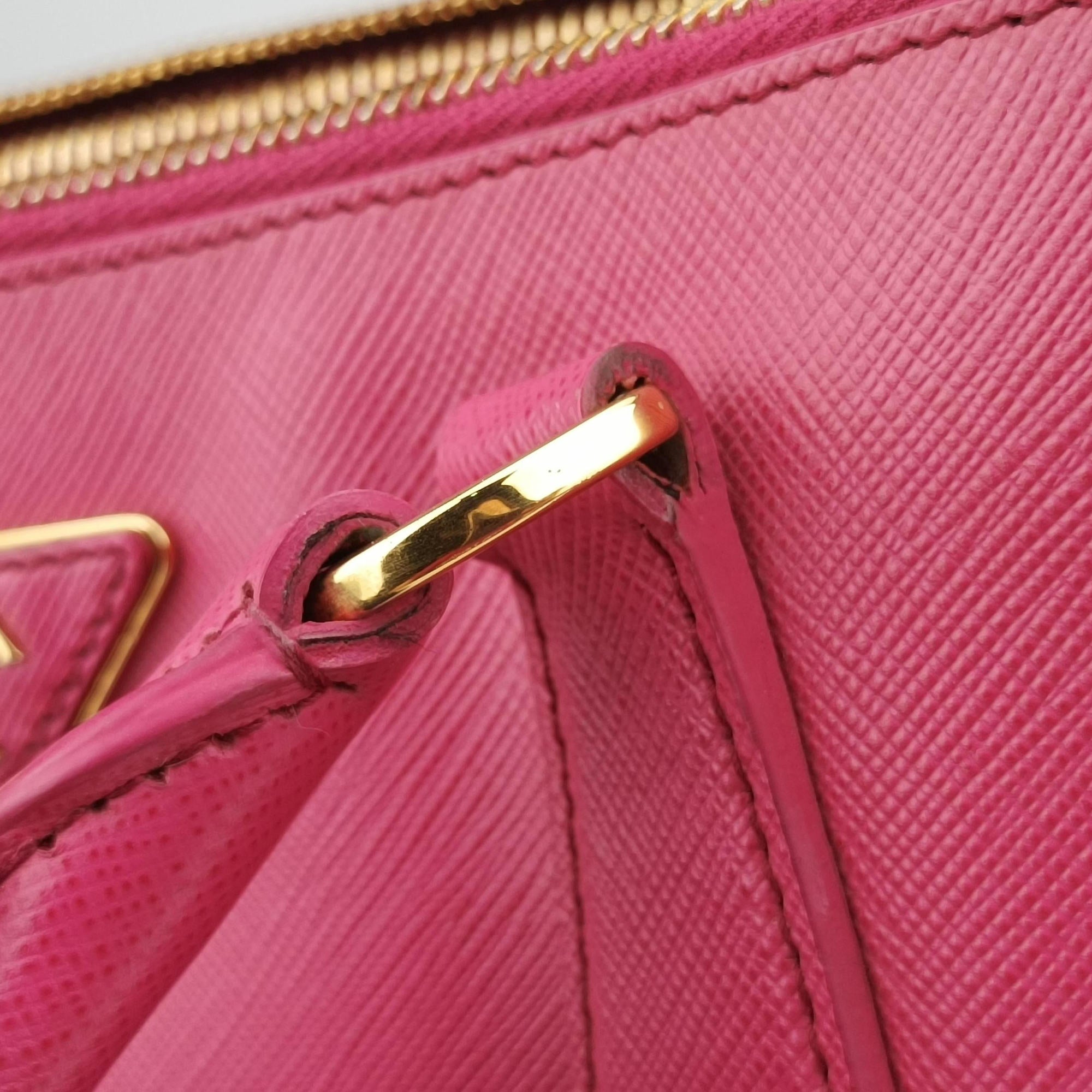 Pre-owned Prada Galleria Pink SAFFIANO Leather BN1786 shoulderbag | stylenewstar