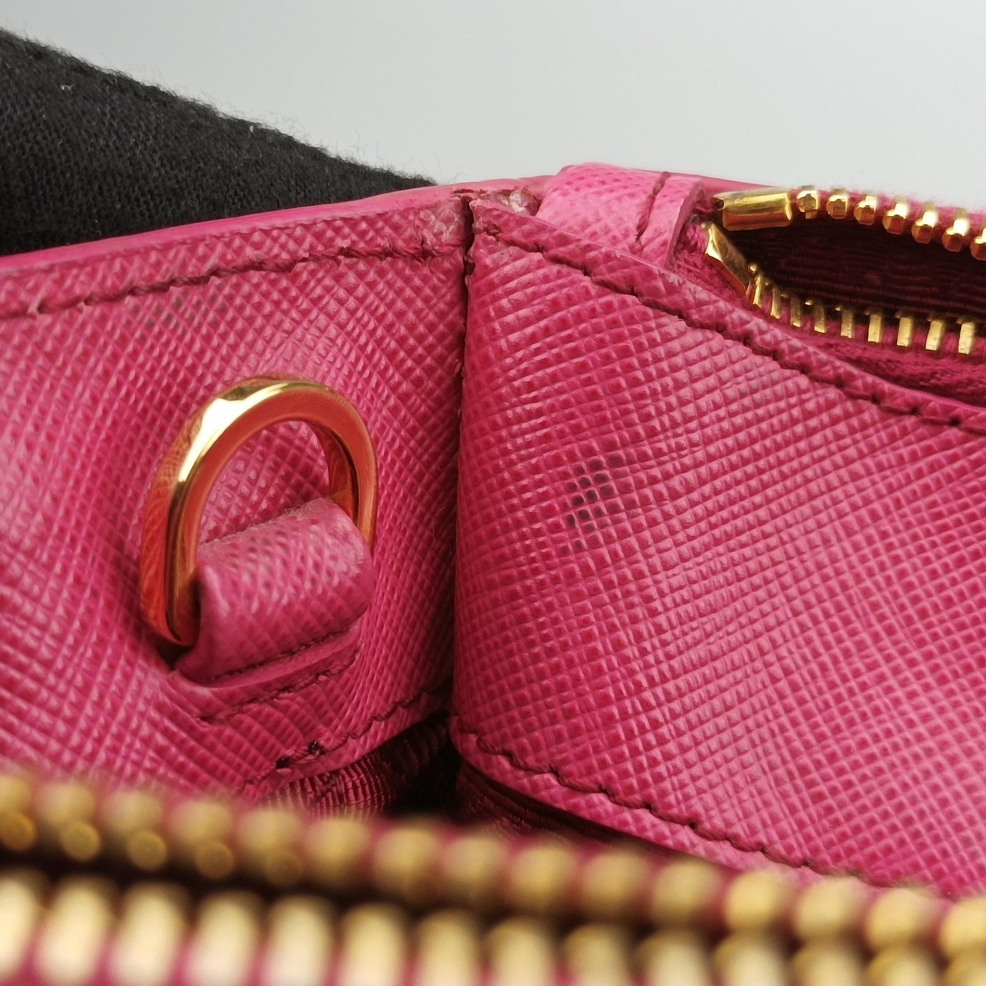 Pre-owned Prada Galleria Pink SAFFIANO Leather BN1786 shoulderbag | stylenewstar