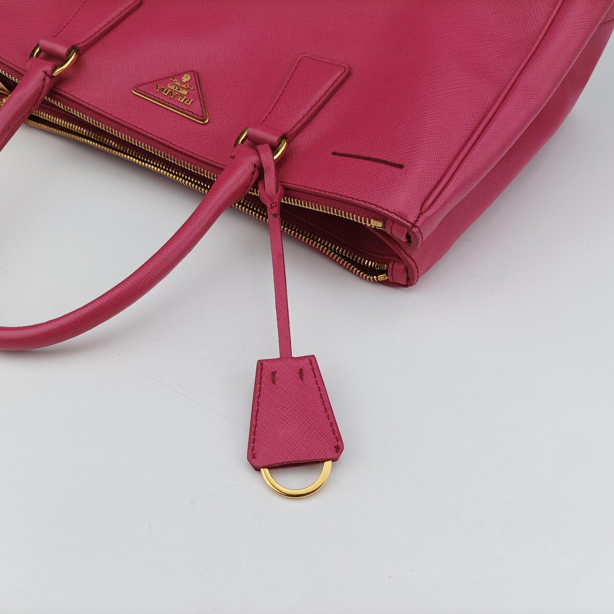 Pre-owned Prada Galleria Pink SAFFIANO Leather BN1786 shoulderbag | stylenewstar