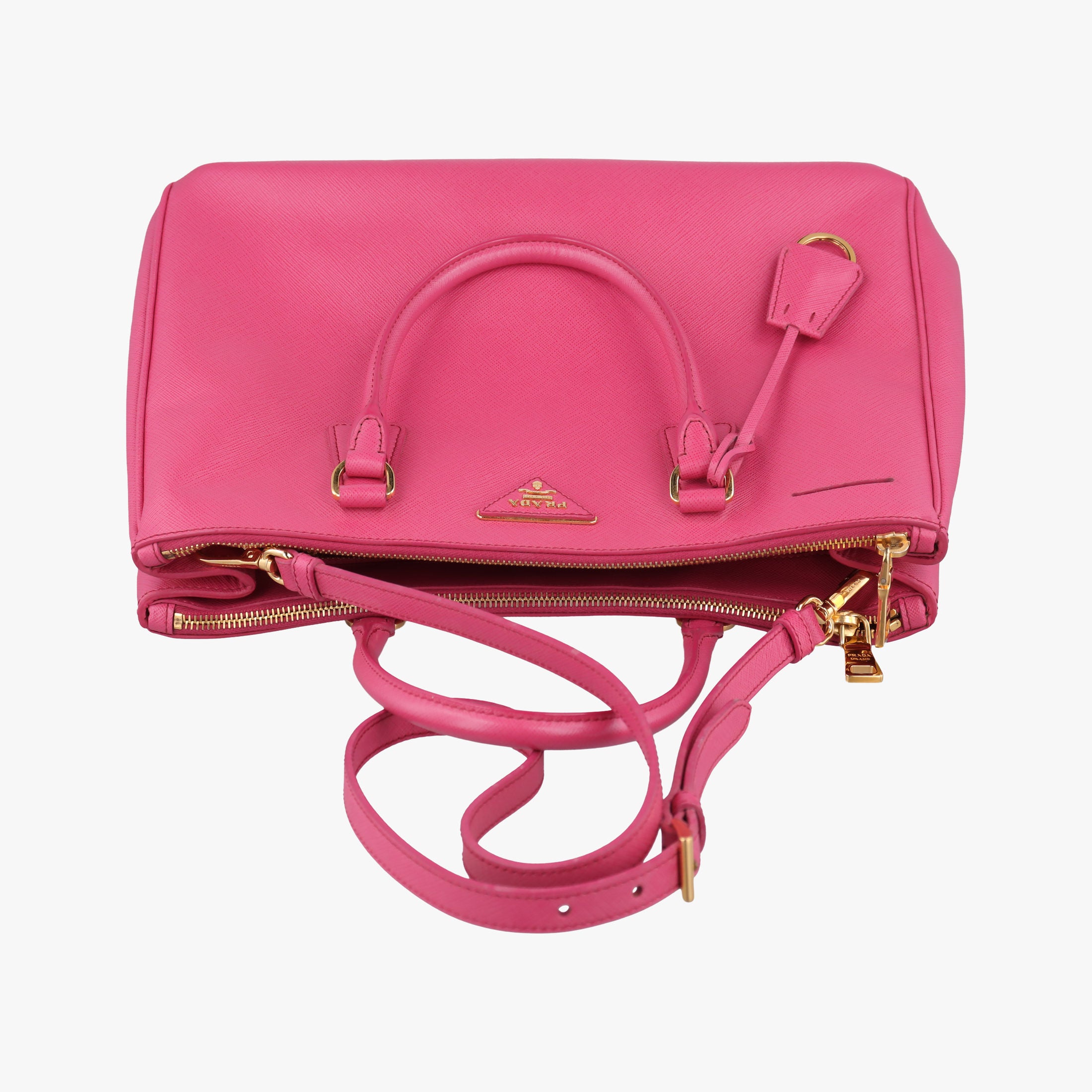 Pre-owned Prada Galleria Pink SAFFIANO Leather BN1786 shoulderbag | stylenewstar