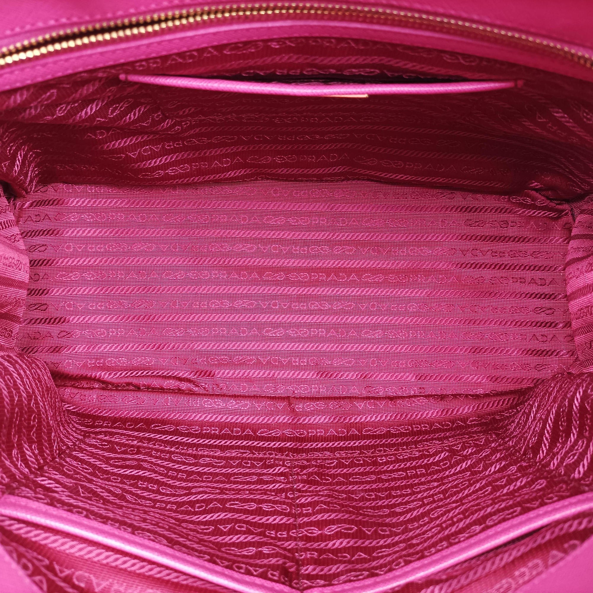 Pre-owned Prada Galleria Pink SAFFIANO Leather BN1786 shoulderbag | stylenewstar