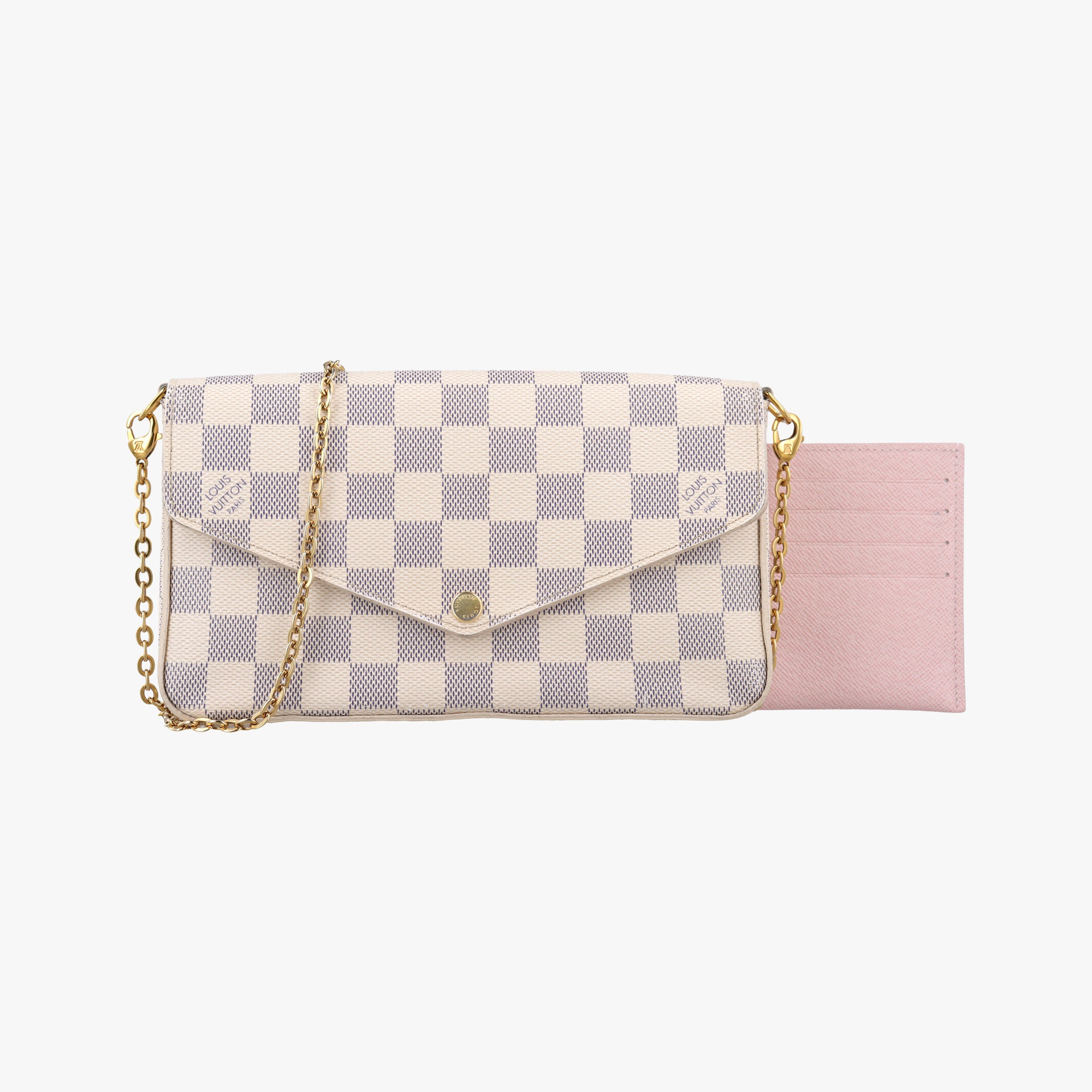 Pre-owned Louis Vuitton Pochette FeLICIE AZUR Damier Canvas N63106 shoulderbag | stylenewstar
