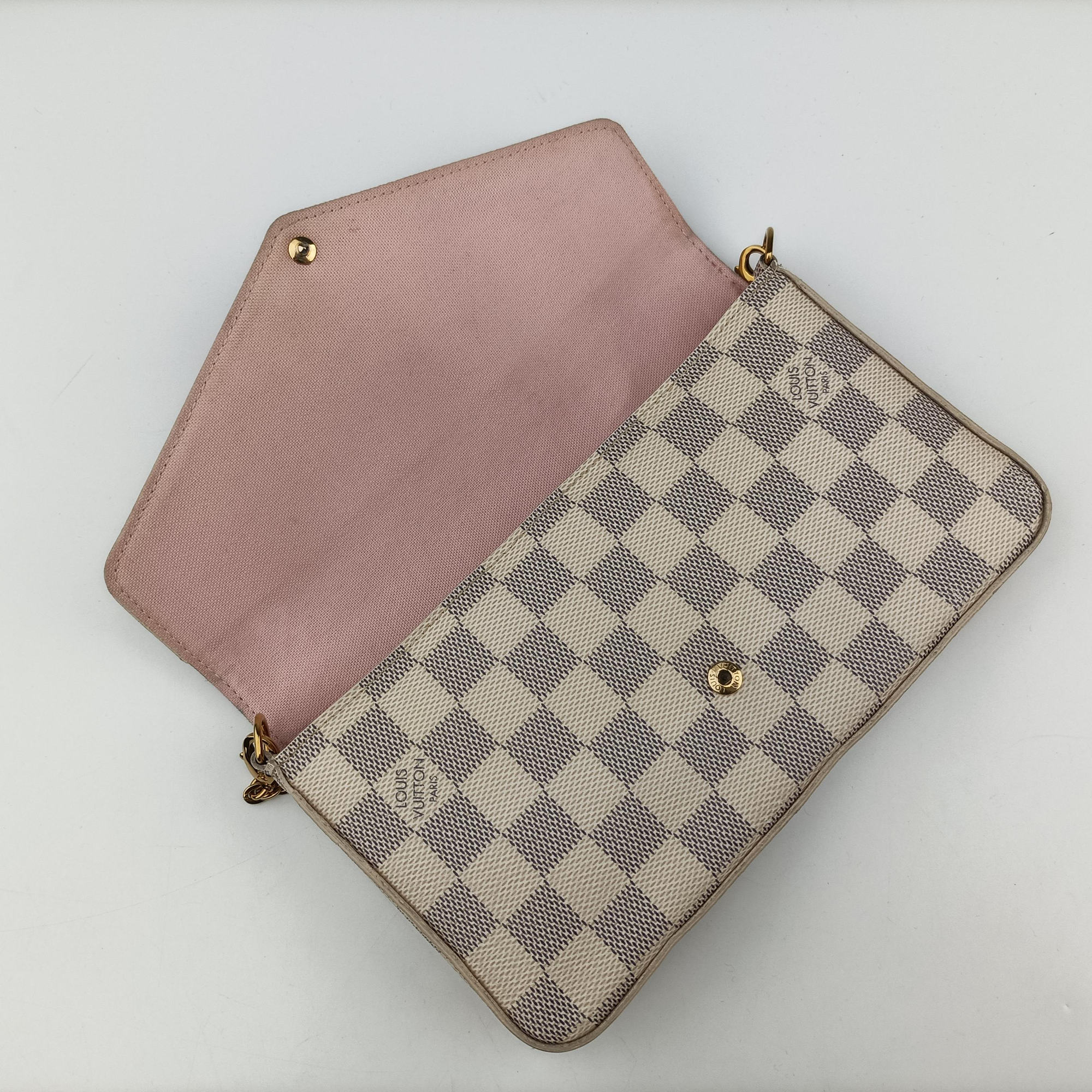 Pre-owned Louis Vuitton Pochette FeLICIE AZUR Damier Canvas N63106 shoulderbag | stylenewstar