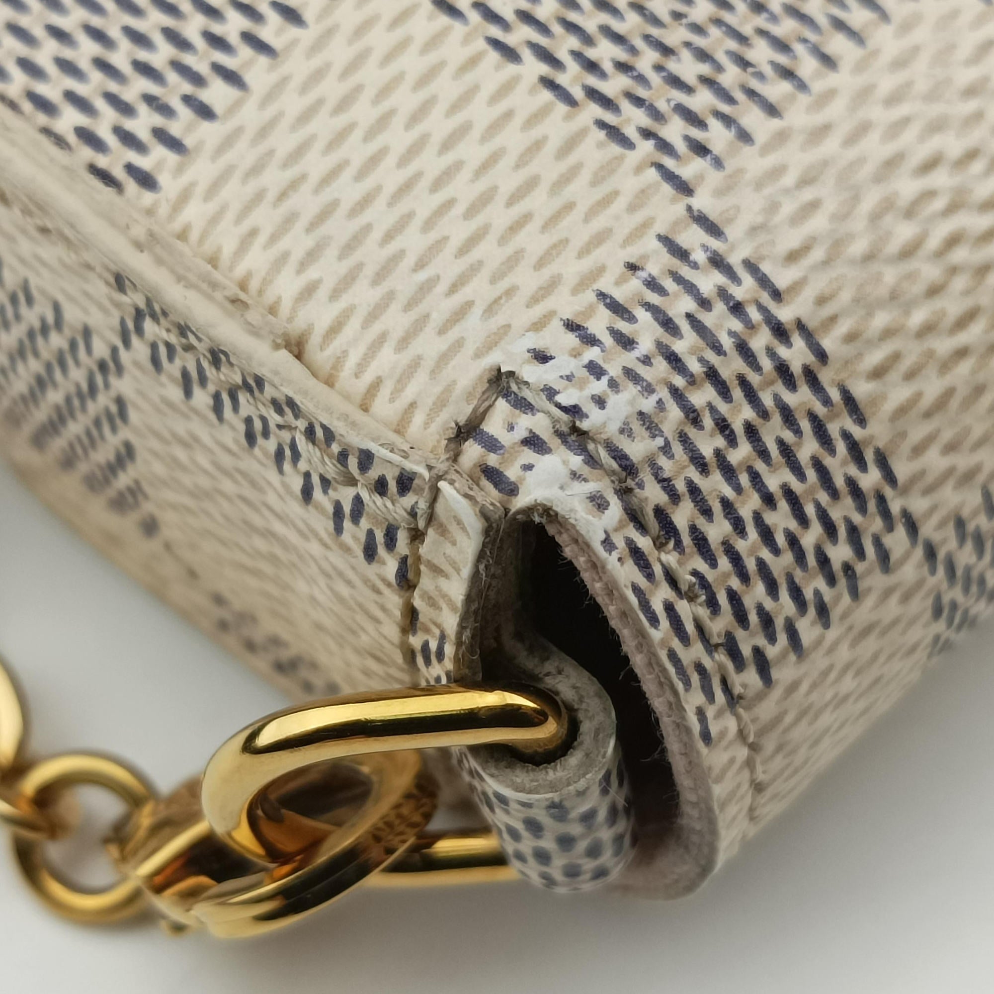Pre-owned Louis Vuitton Pochette FeLICIE AZUR Damier Canvas N63106 shoulderbag | stylenewstar