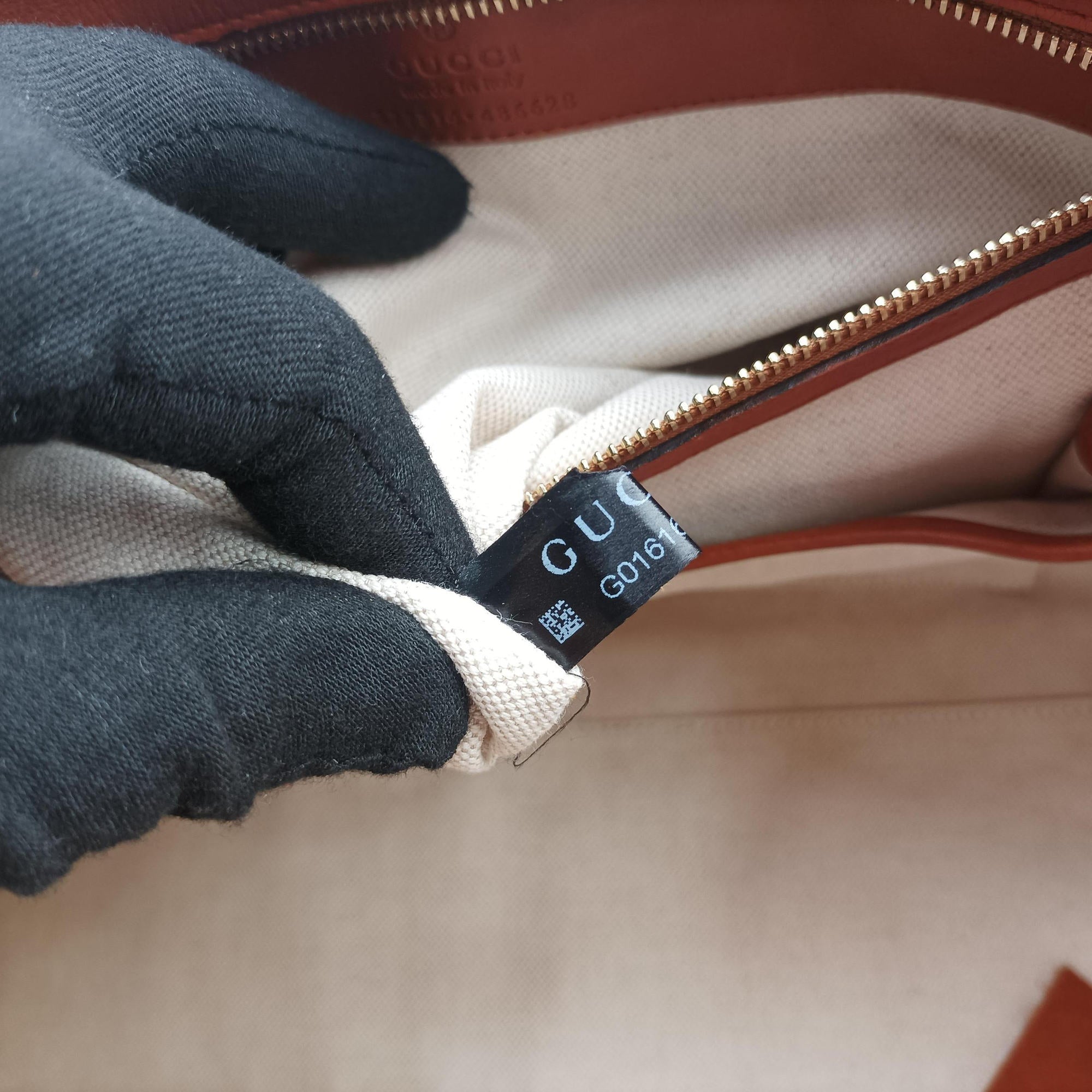 Pre-owned Gucci Stirrup Brown leather 277514 handbag | stylenewstar