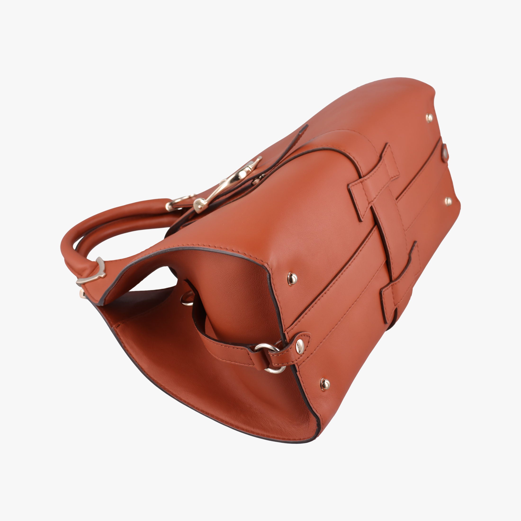 Pre-owned Gucci Stirrup Brown leather 277514 handbag | stylenewstar
