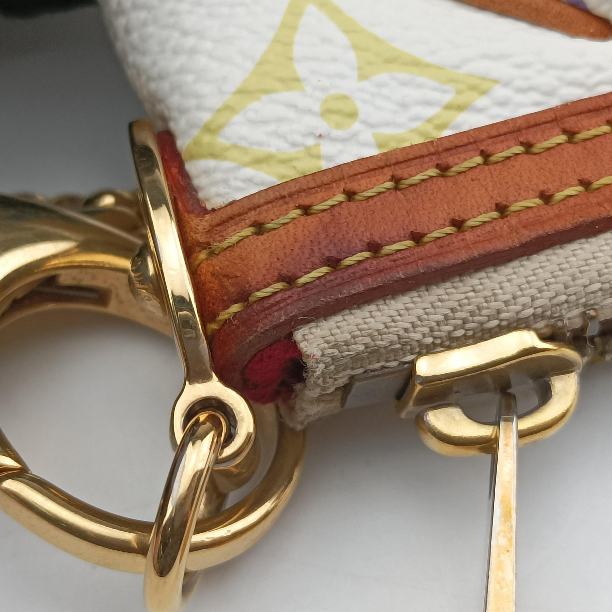 Vintage Louis Vuitton Pochette Mira MM Pouch white Monogram Multicolor M60096 handbag | stylenewstar