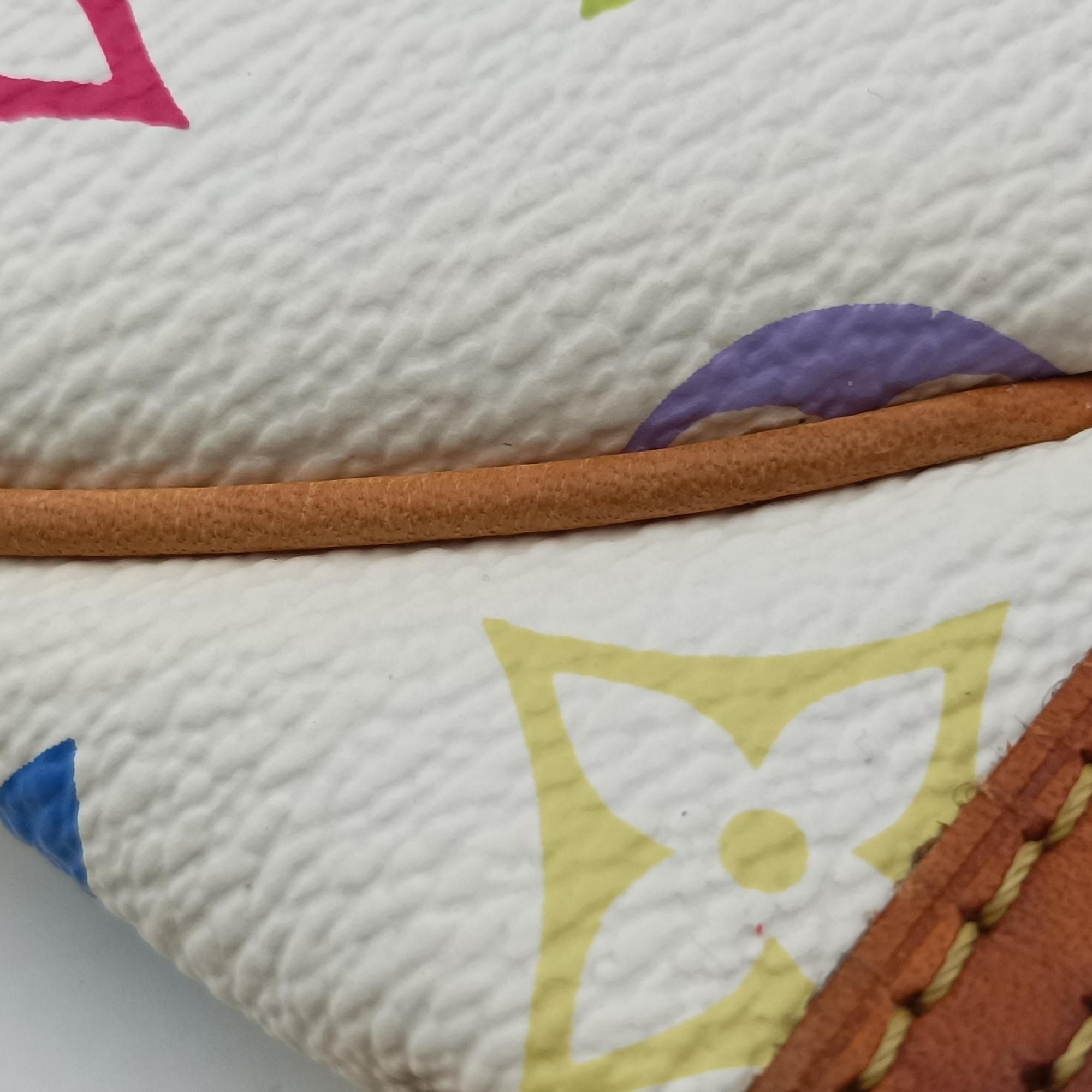 Vintage Louis Vuitton Pochette Mira MM Pouch white Monogram Multicolor M60096 handbag | stylenewstar
