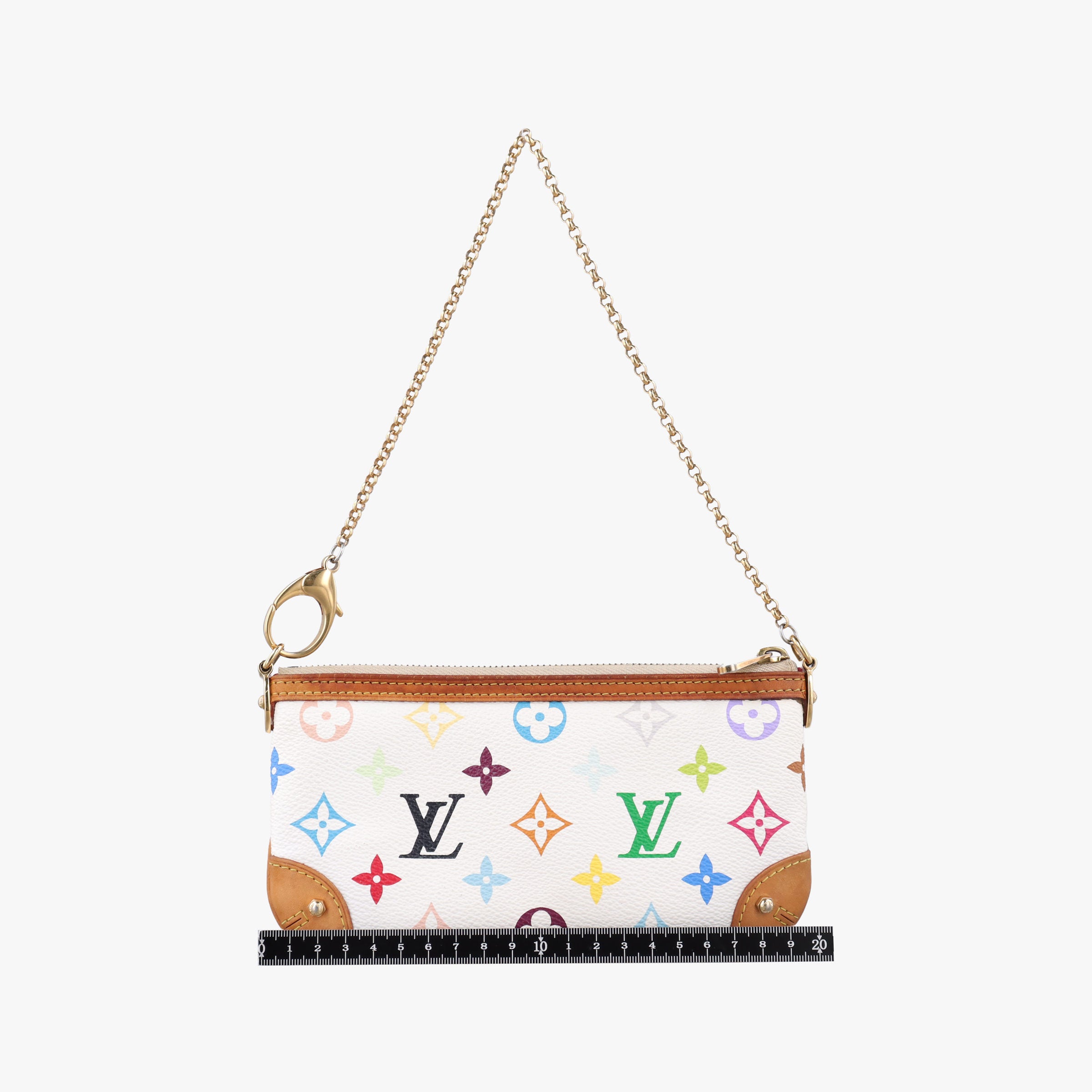 Vintage Louis Vuitton Pochette Mira MM Pouch white Monogram Multicolor M60096 handbag | stylenewstar