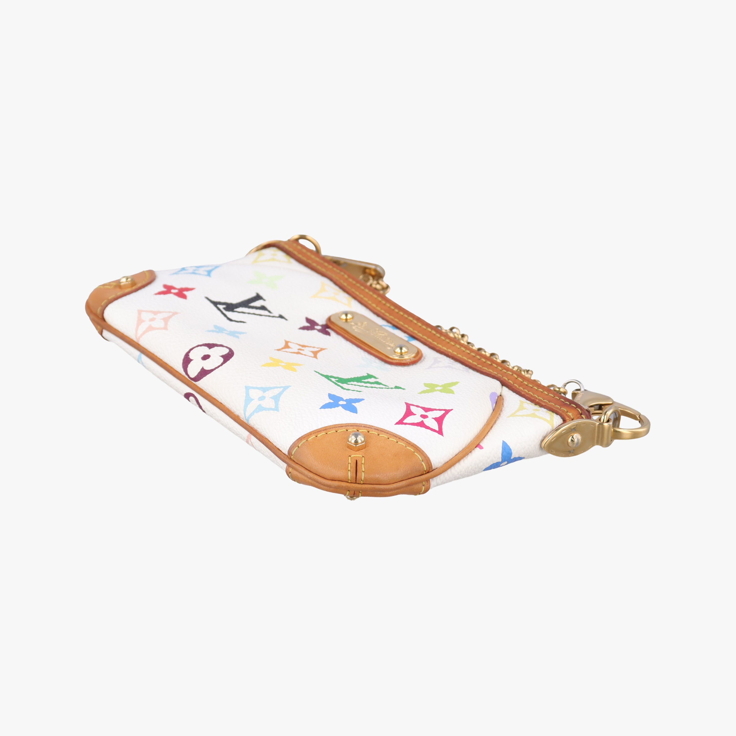 Vintage Louis Vuitton Pochette Mira MM Pouch white Monogram Multicolor M60096 handbag | stylenewstar