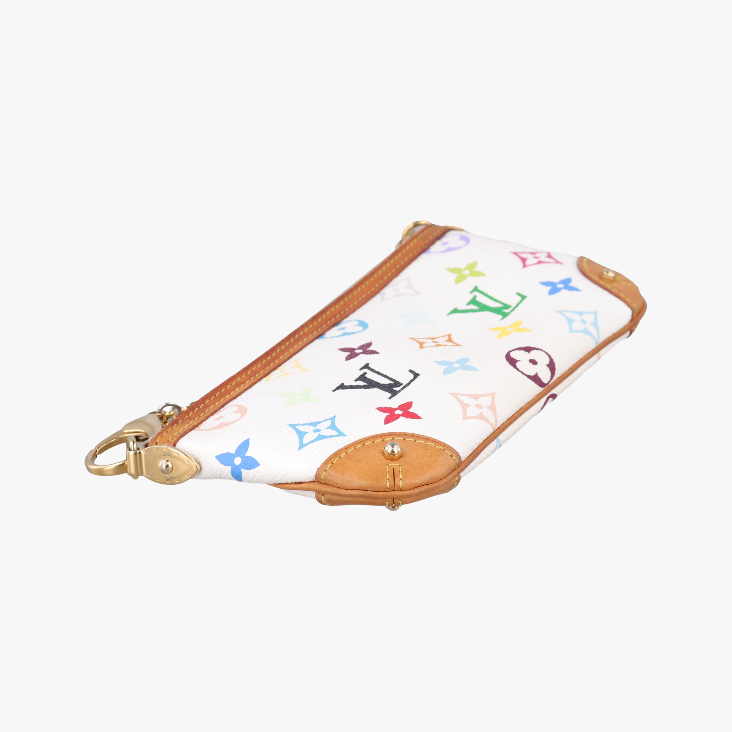 Vintage Louis Vuitton Pochette Mira MM Pouch white Monogram Multicolor M60096 handbag | stylenewstar