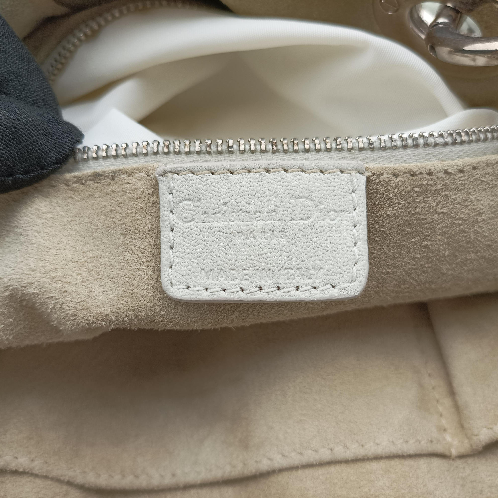 Pre-owned Christian Dior Soft Lady Dior Canage INTRECCIATO Tote White lambskin  handbag | stylenewstar