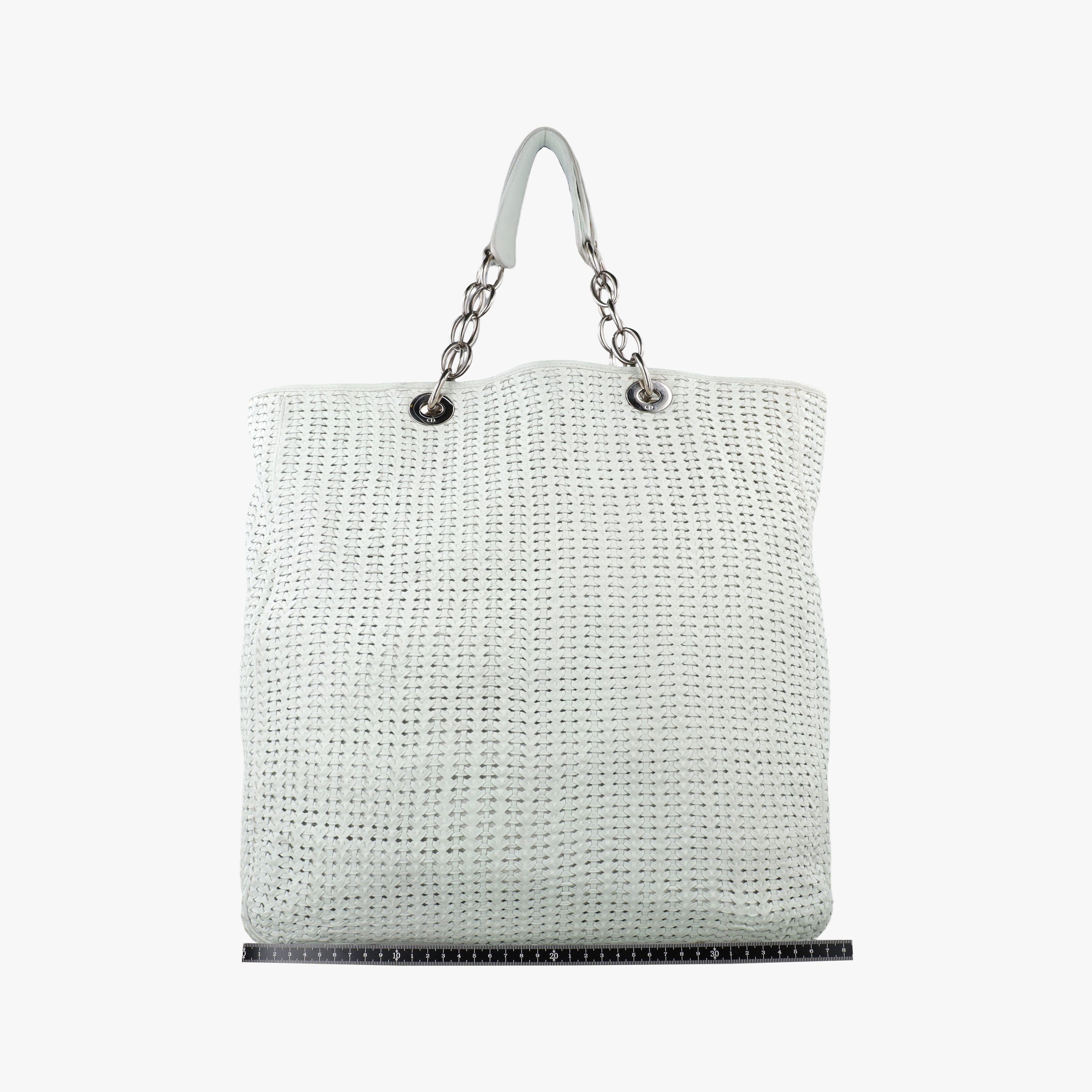 Pre-owned Christian Dior Soft Lady Dior Canage INTRECCIATO Tote White lambskin  handbag | stylenewstar