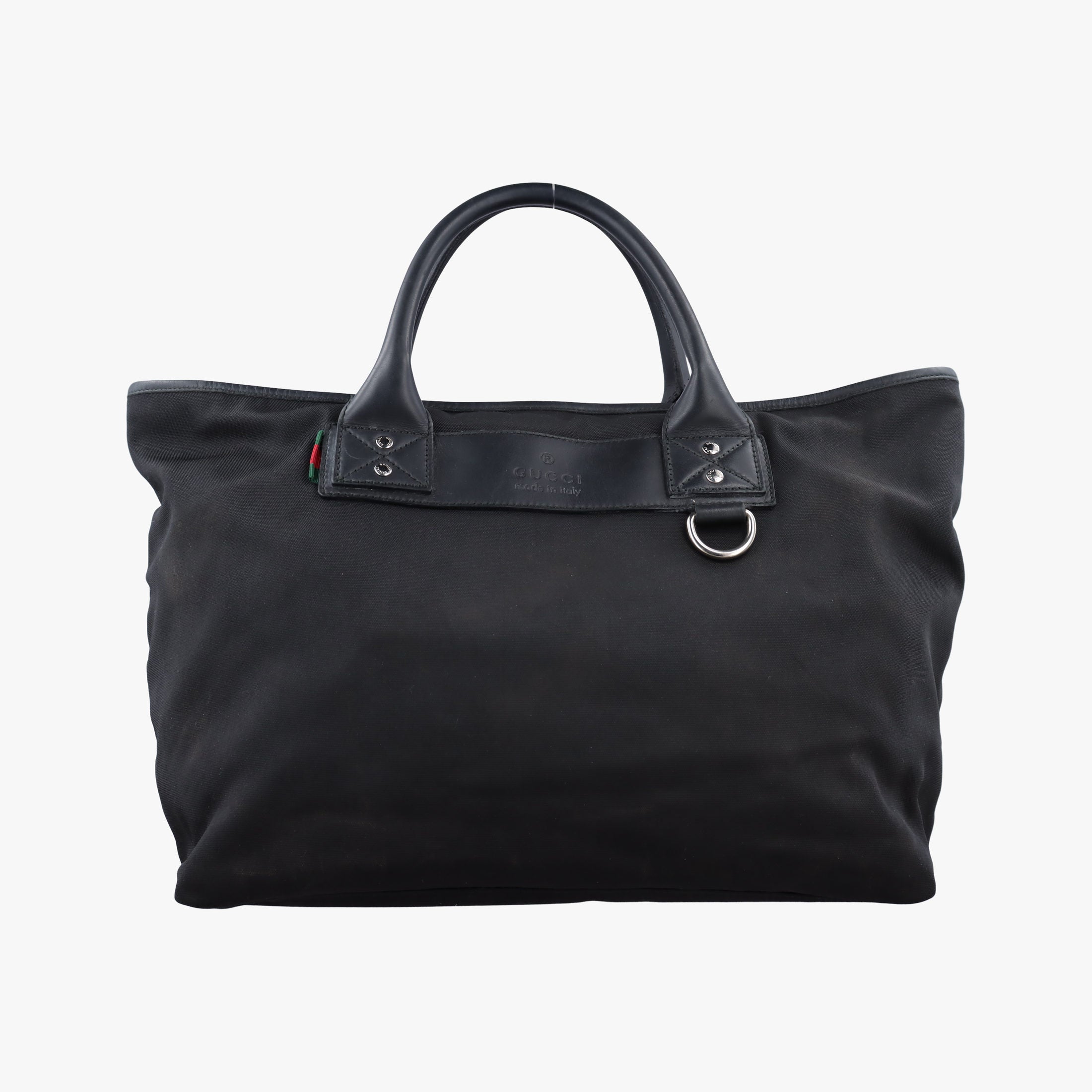 Pre-owned Gucci Web Stripe Black canvas×leather 246394 handbag | stylenewstar
