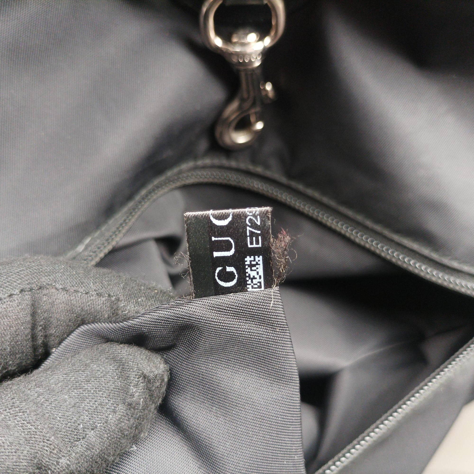 Pre-owned Gucci Web Stripe Black canvas×leather 246394 handbag | stylenewstar