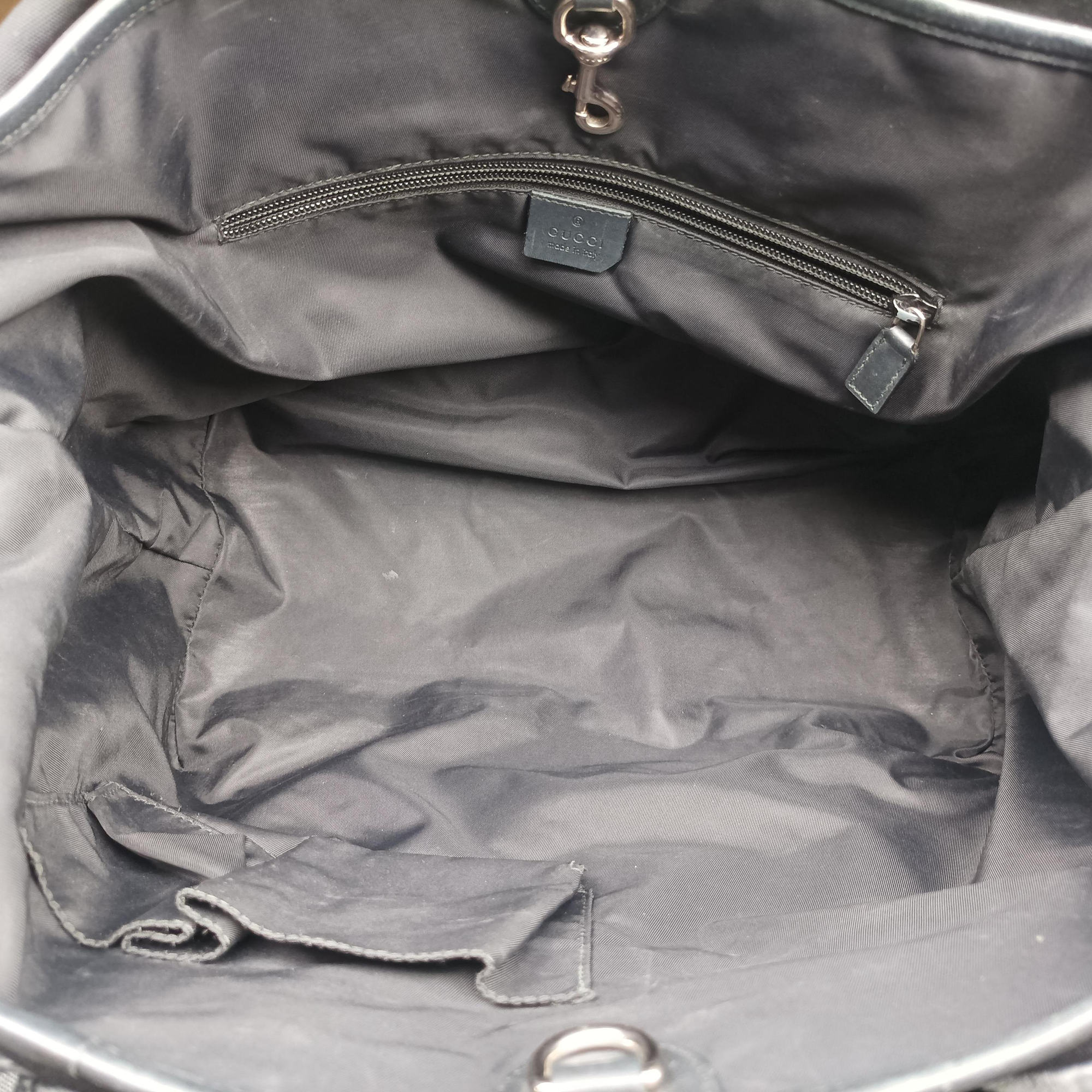 Pre-owned Gucci Web Stripe Black canvas×leather 246394 handbag | stylenewstar