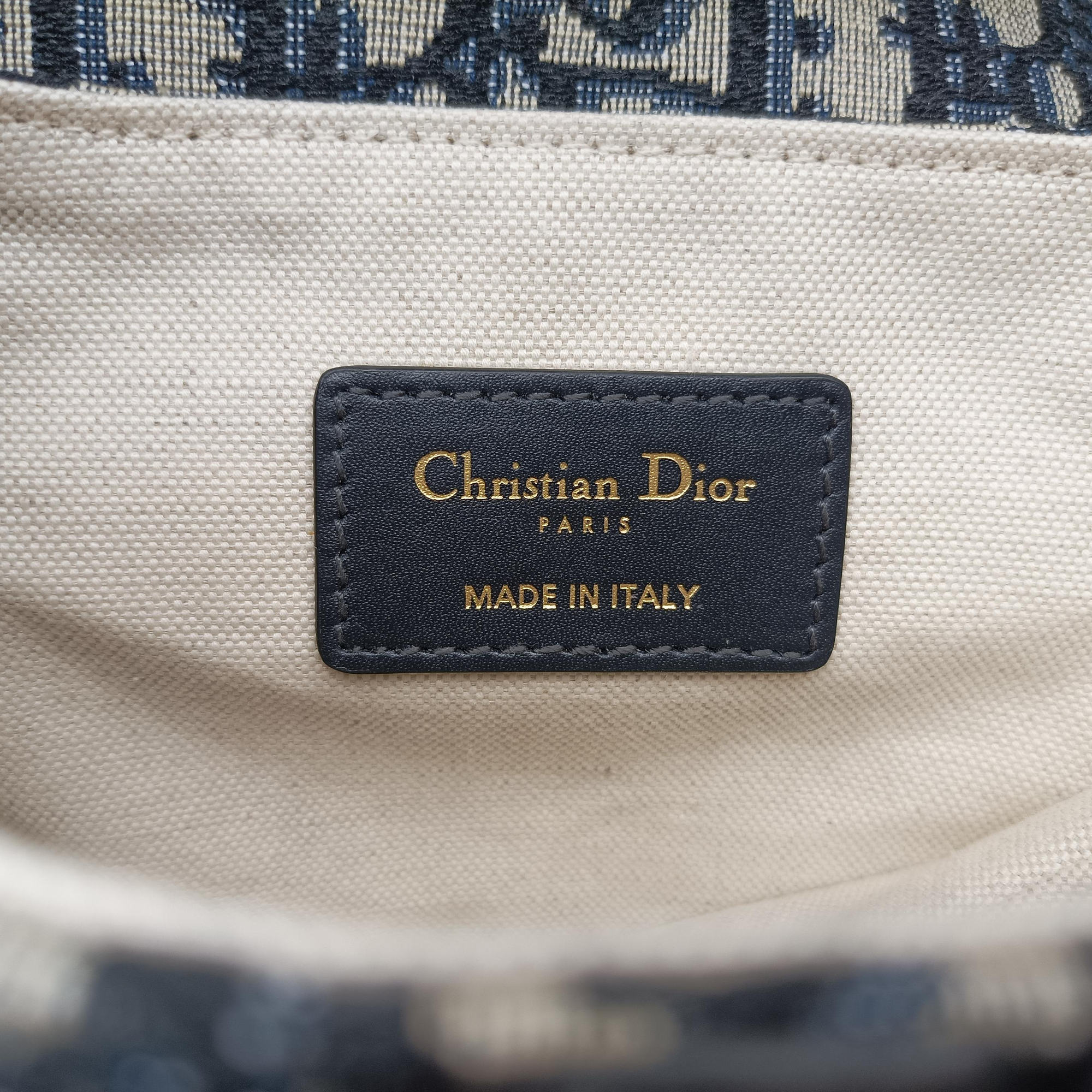 Pre-owned Christian Dior Saddle Navy×grey Jacquard  handbag | stylenewstar