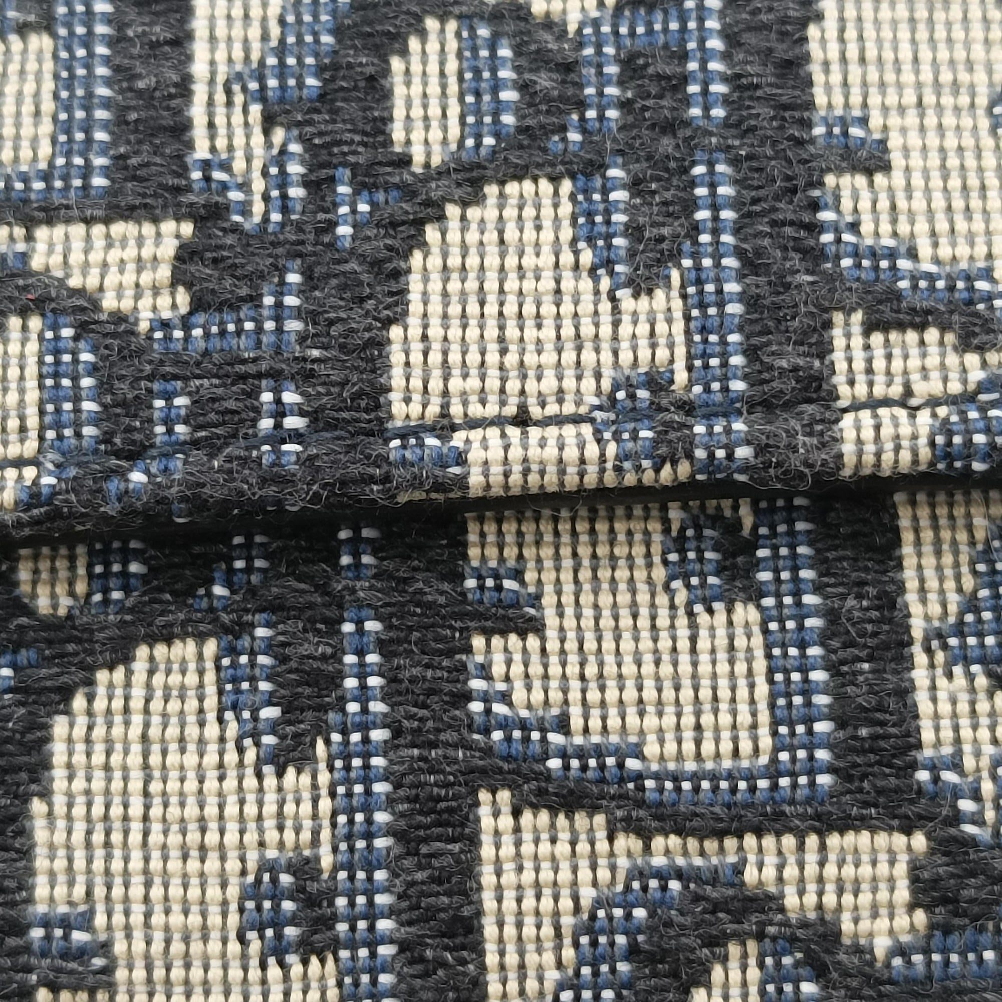 Pre-owned Christian Dior Saddle Navy×grey Jacquard  handbag | stylenewstar