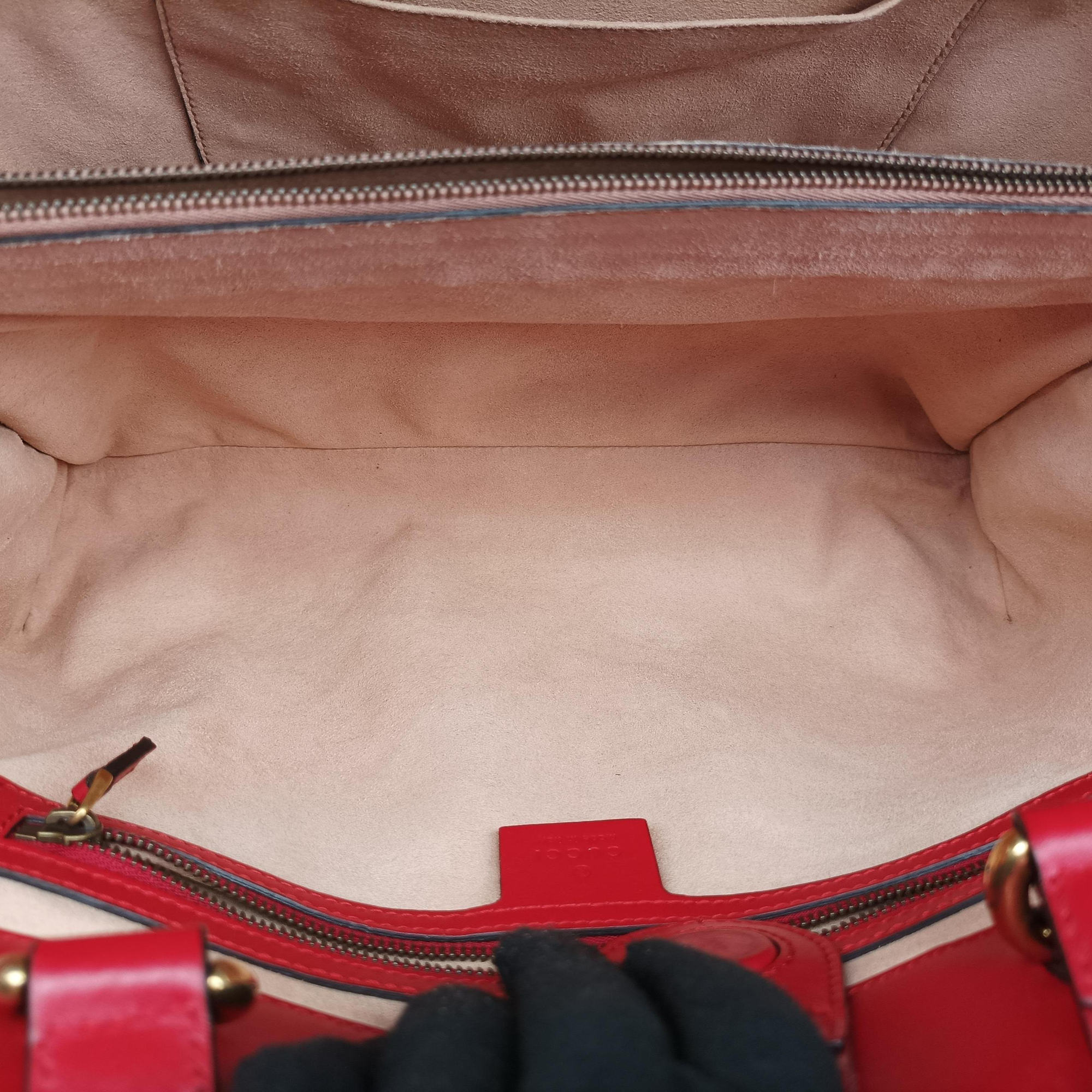 Secondhand Gucci GG Marmont Red Leather 443505 shoulderbag | stylenewstar