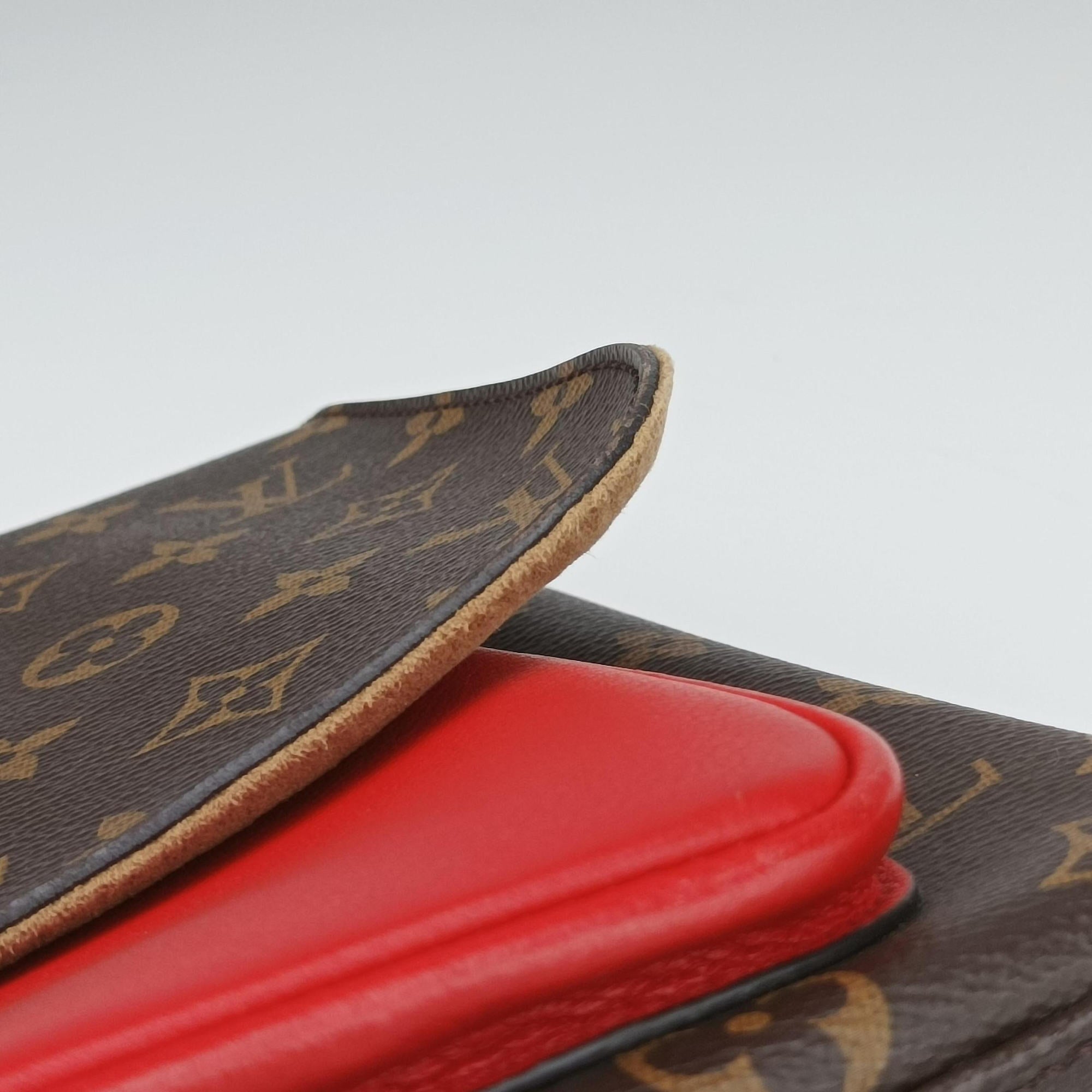 Pre-owned Louis Vuitton MARIGNAN Brown×COQUELICOT Monogram Canvas×calf leather M44544 shoulderbag | stylenewstar