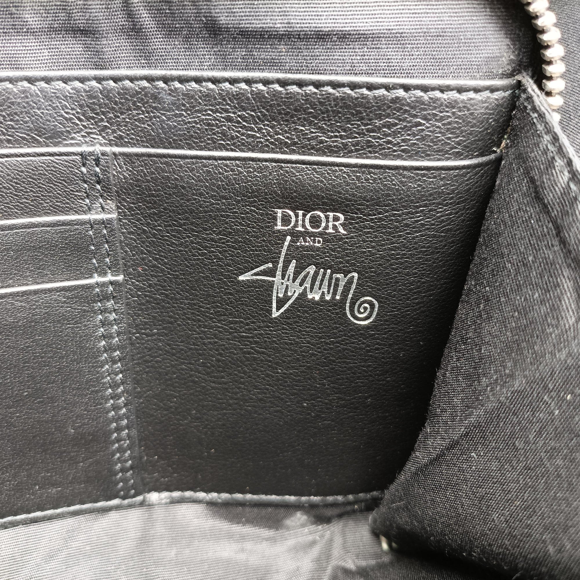 Pre-owned Christian Dior Shawn Stussy collaboration Black Leather  shoulderbag | stylenewstar