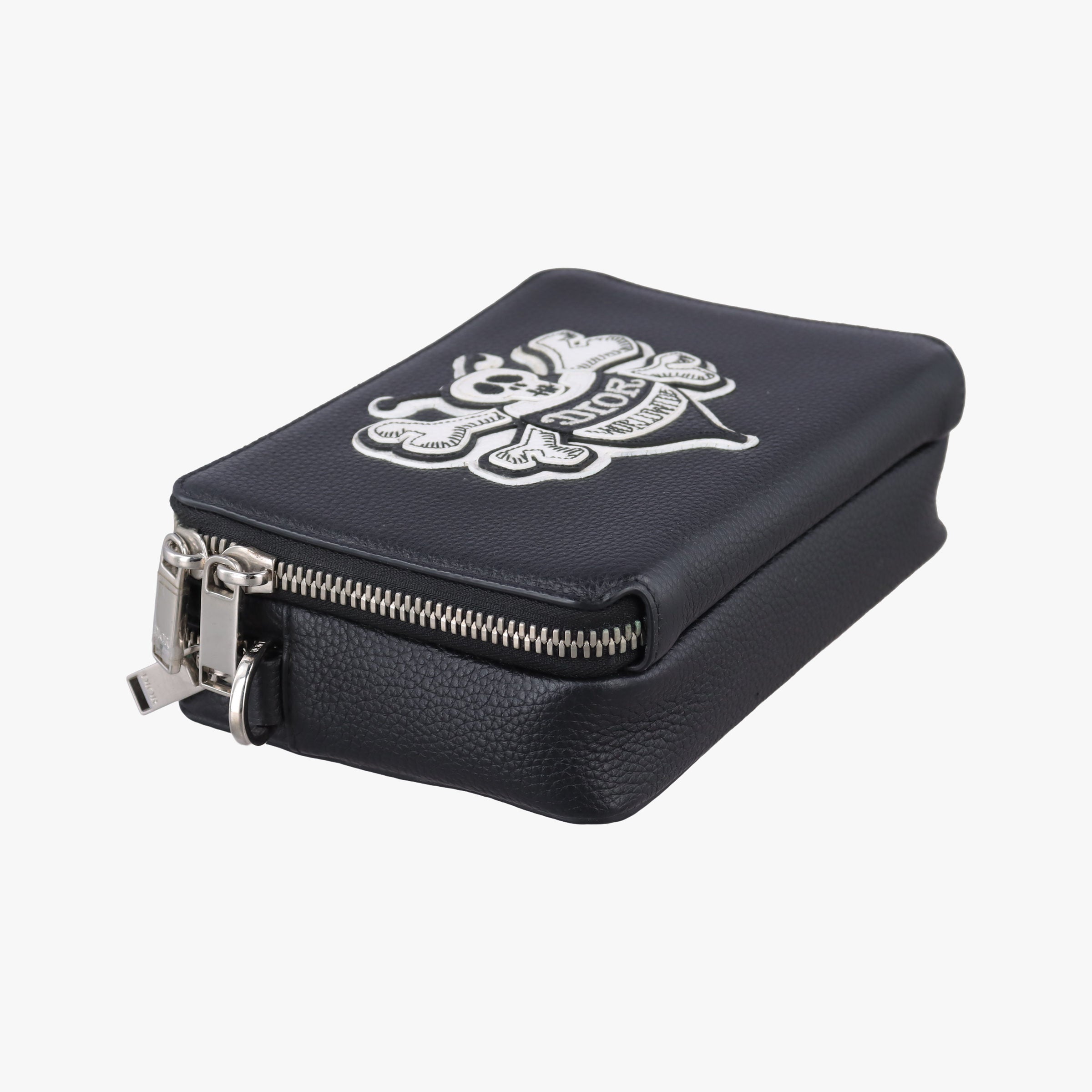 Pre-owned Christian Dior Shawn Stussy collaboration Black Leather  shoulderbag | stylenewstar