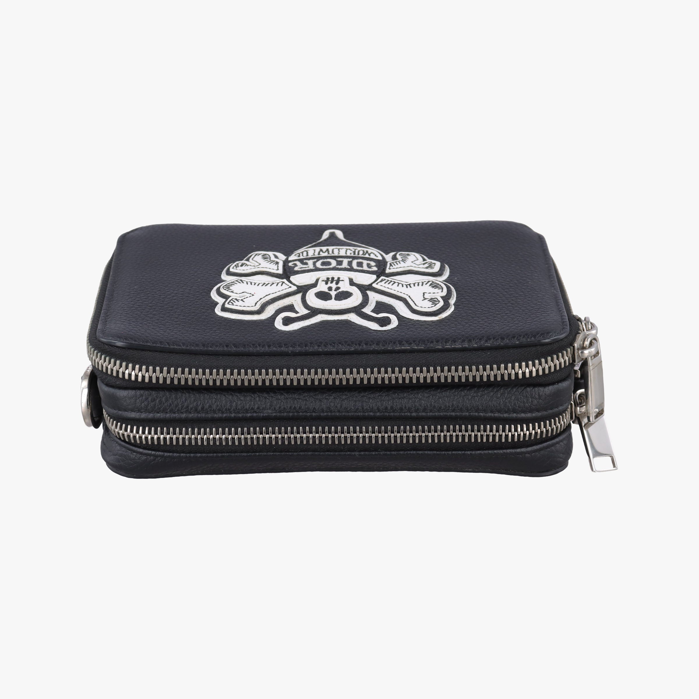 Pre-owned Christian Dior Shawn Stussy collaboration Black Leather  shoulderbag | stylenewstar