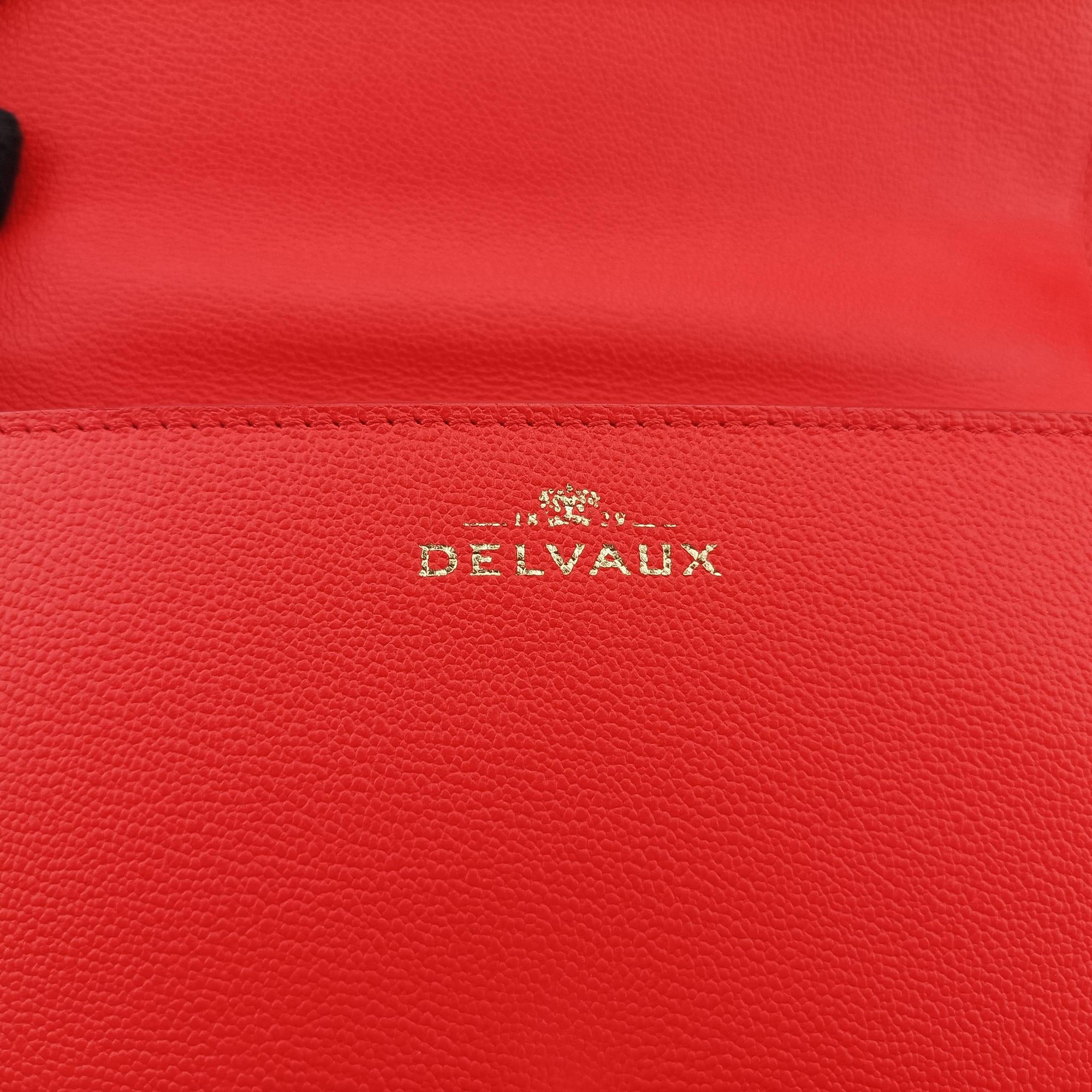 Pre-owned Delvaux Simplissime City PM Orange red leather  shoulderbag | stylenewstar