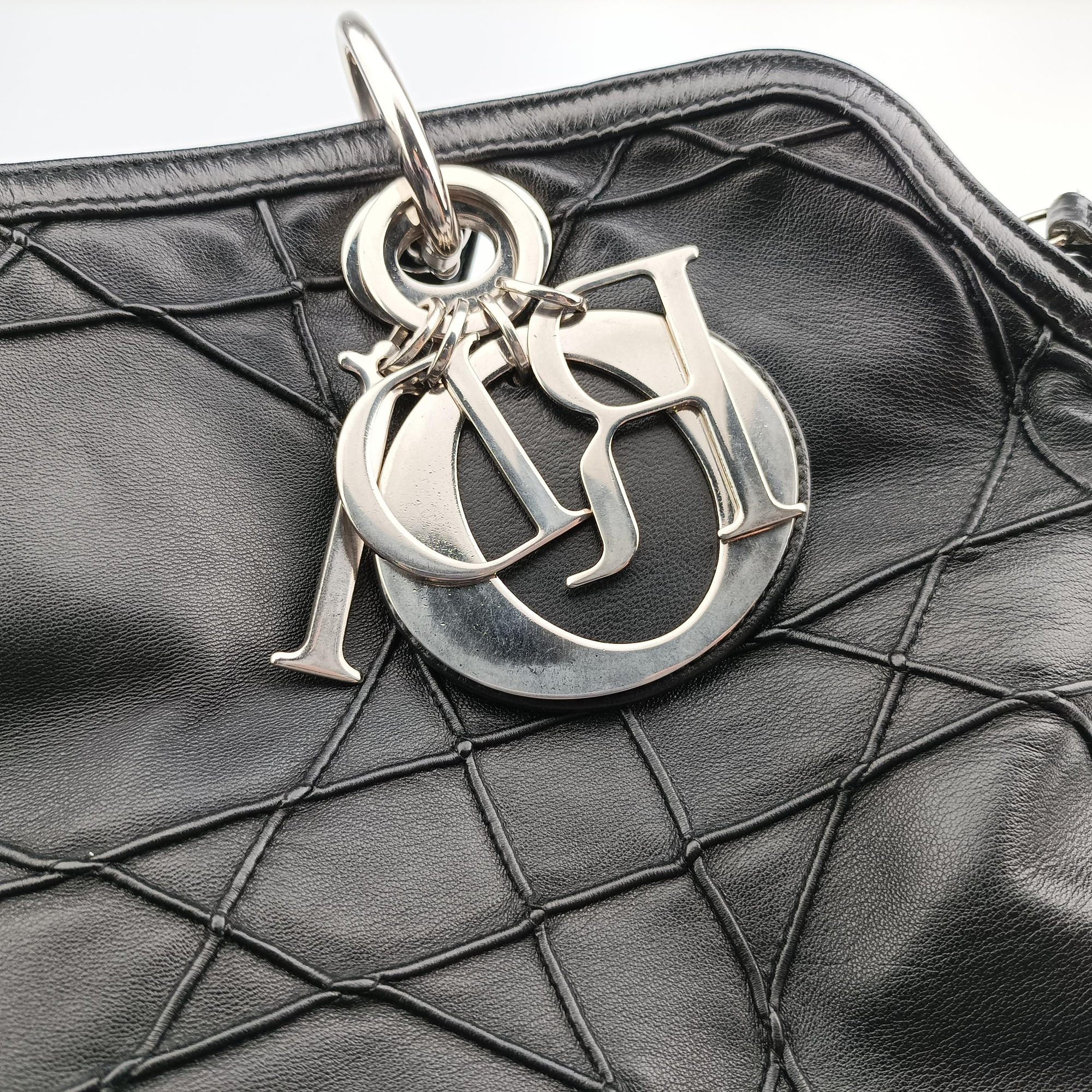 Pre-owned Christian Dior granville Black lambskin  handbag | stylenewstar