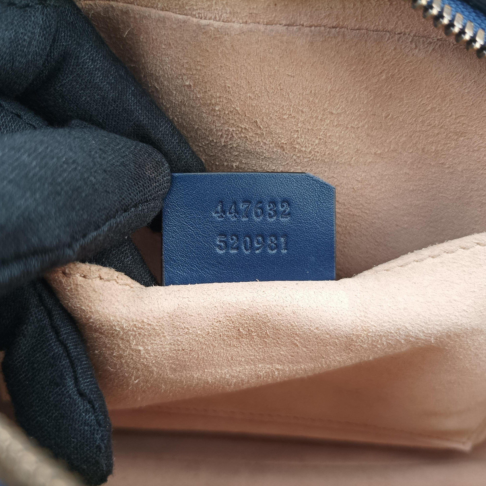 Secondhand Gucci GG Marmont Navy×Multicolour Leather 447632 shoulderbag | stylenewstar