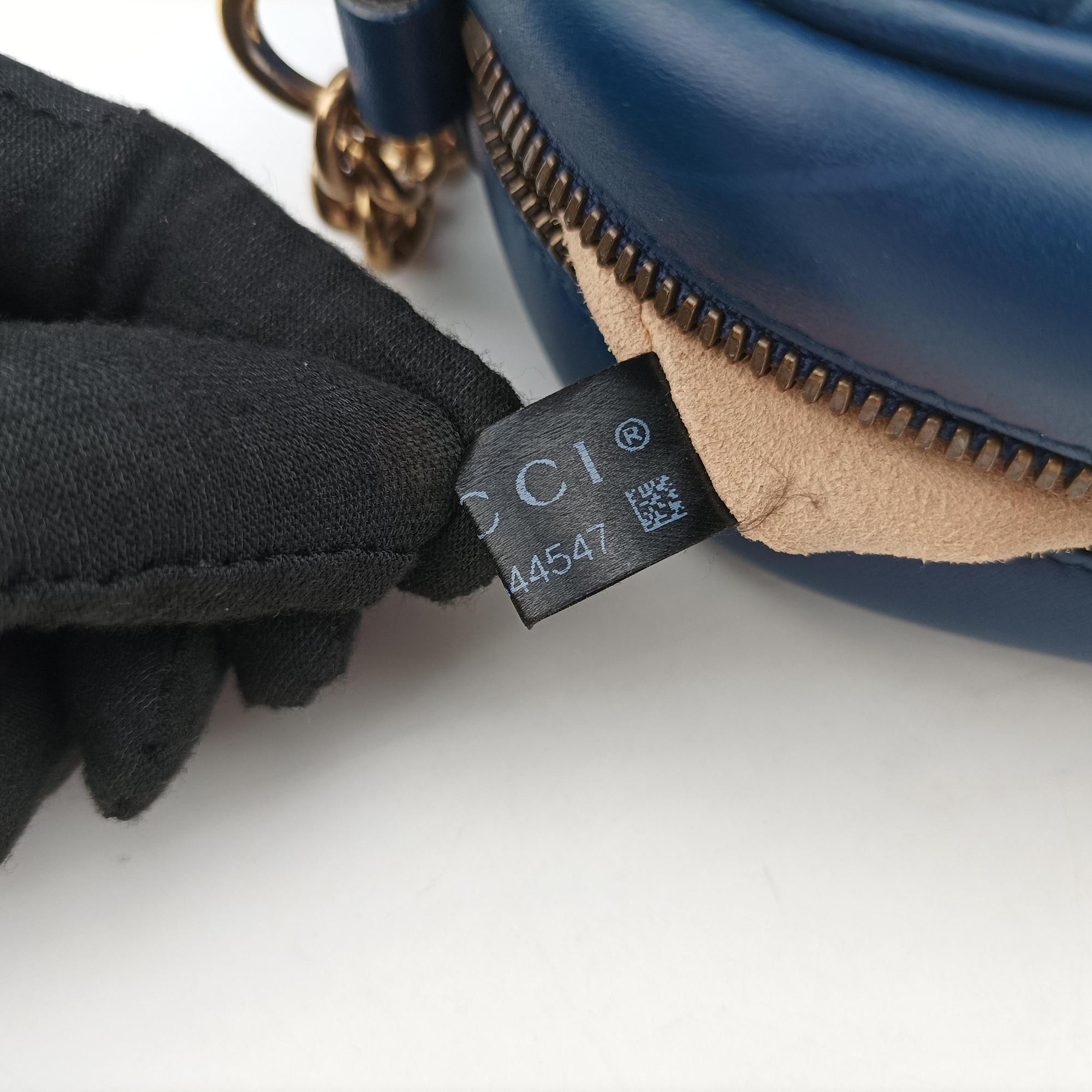 Secondhand Gucci GG Marmont Navy×Multicolour Leather 447632 shoulderbag | stylenewstar