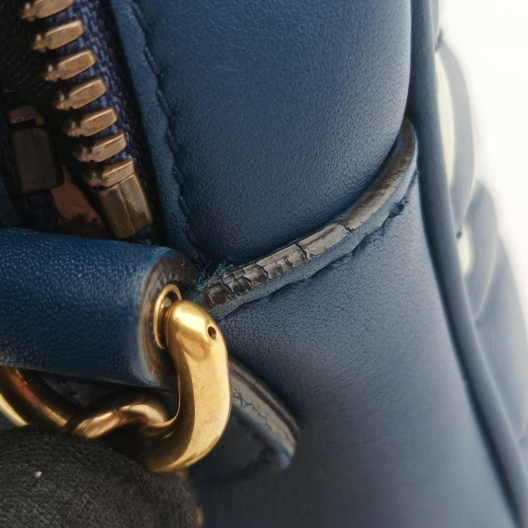 Secondhand Gucci GG Marmont Navy×Multicolour Leather 447632 shoulderbag | stylenewstar