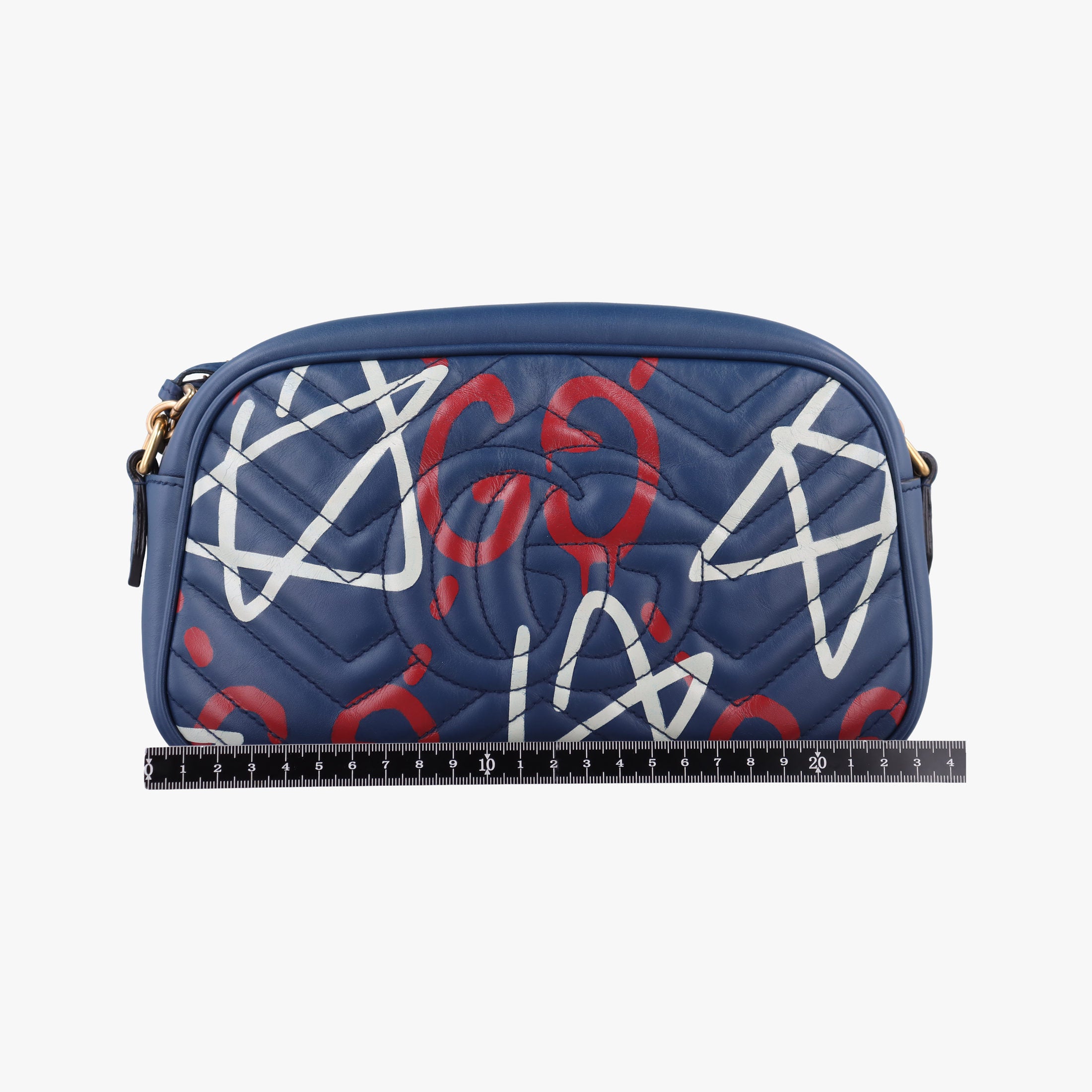 Secondhand Gucci GG Marmont Navy×Multicolour Leather 447632 shoulderbag | stylenewstar